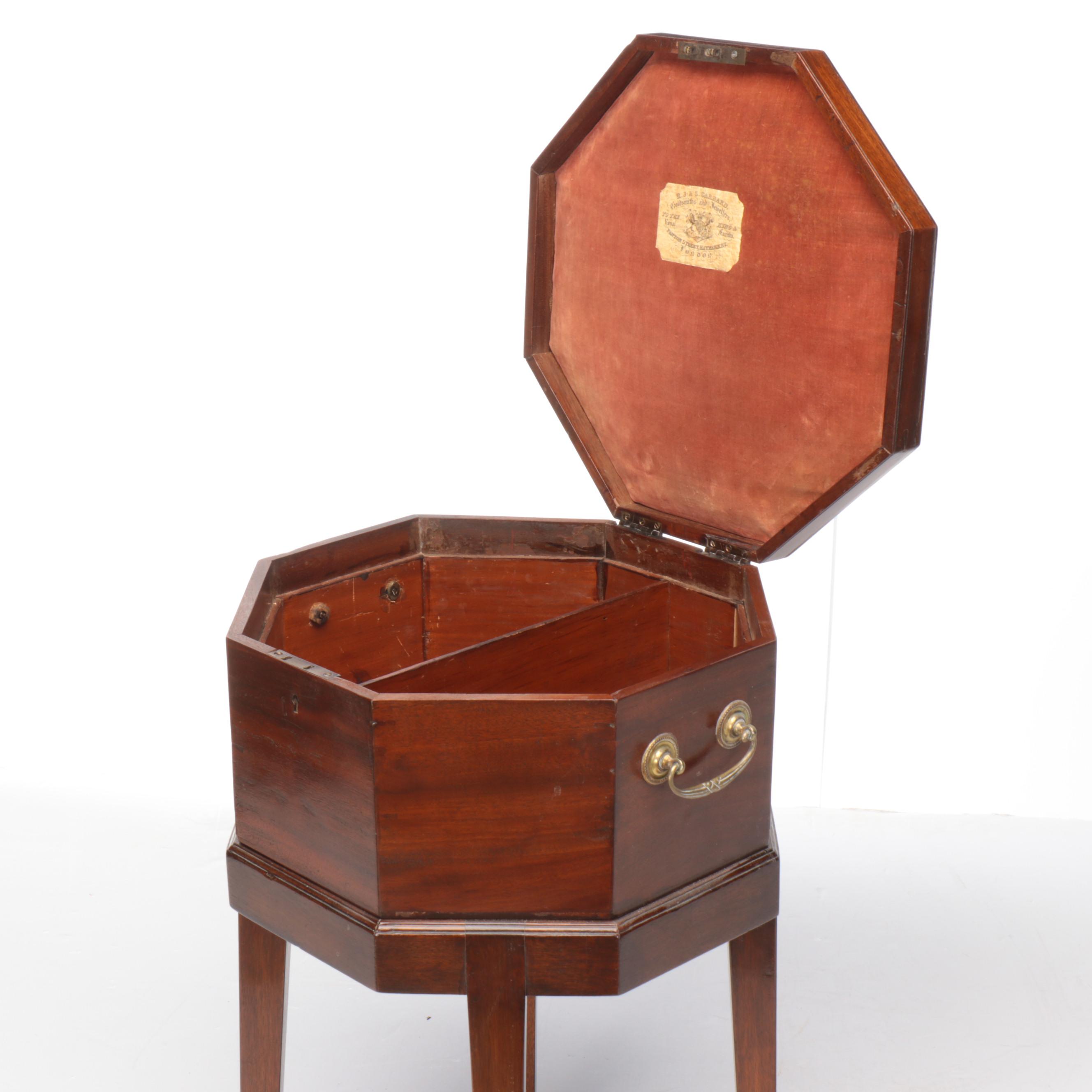 R. J. & S. Garrard George III Mahogany Teapoy, Circa 1800