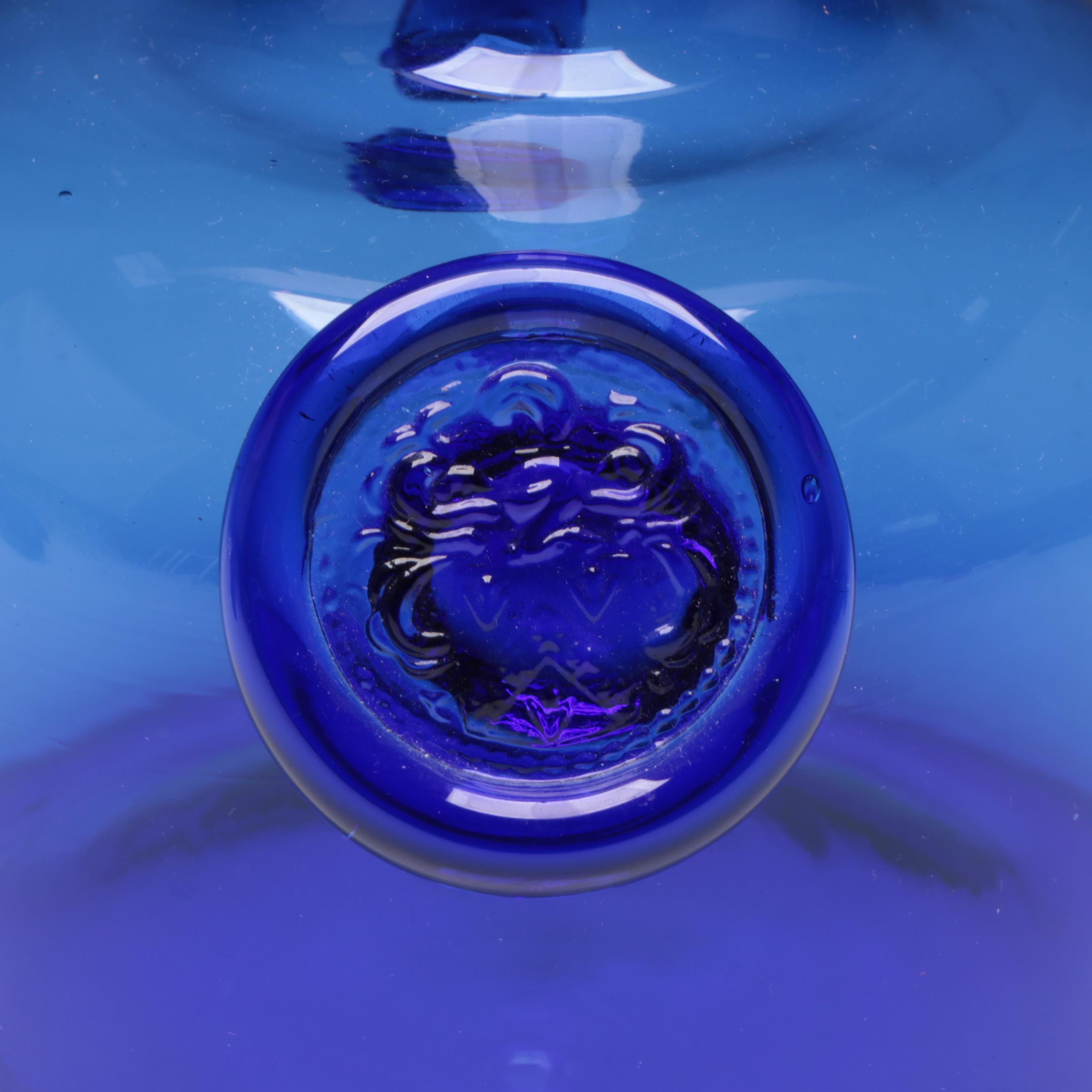 Jamestown Glasshouse Handblown Cobalt Blue Glass Bottle and Candle Holders