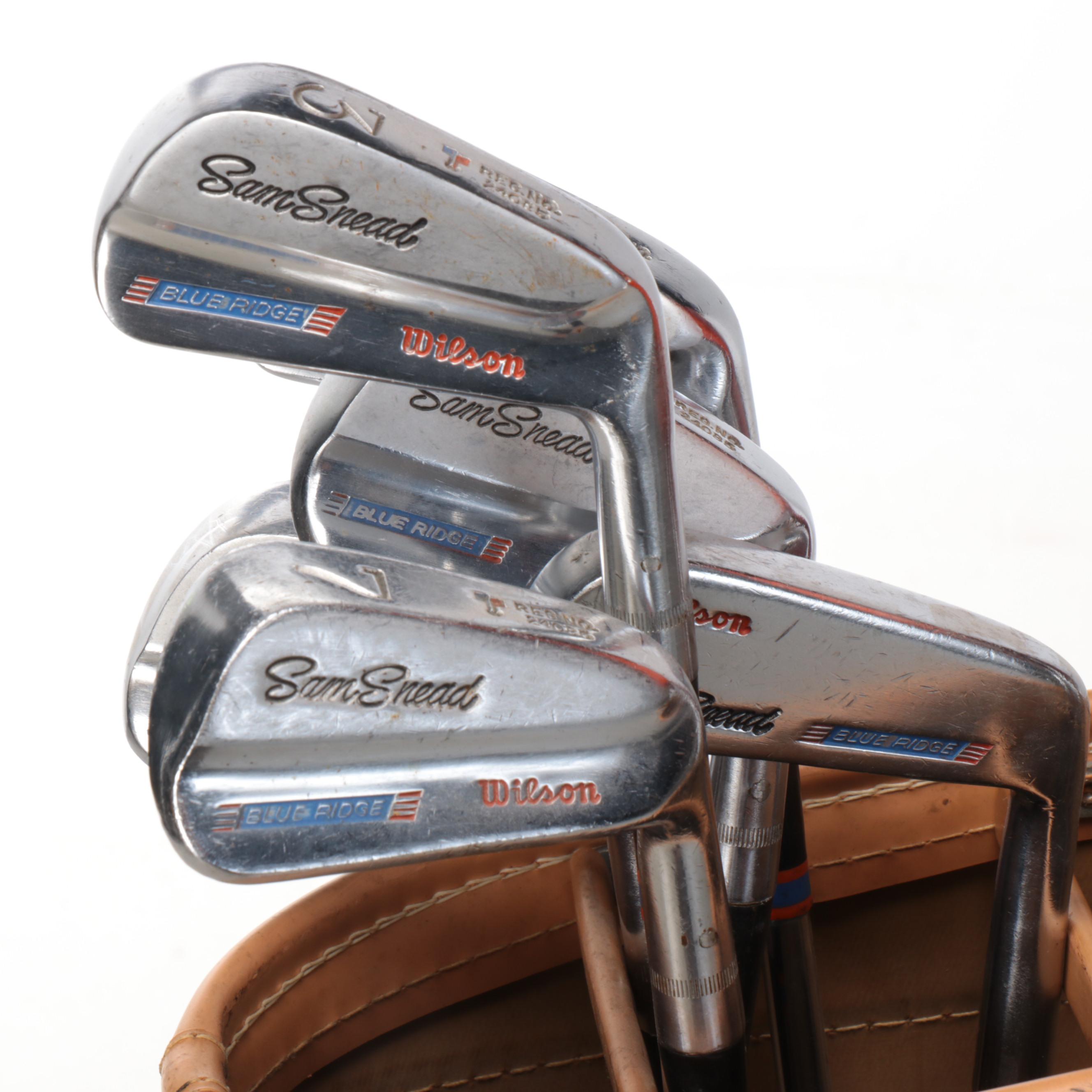 Wilson Sam Snead Blue Ridge Irons and Strata-Bloc Woods in Indestructo Golf Bag