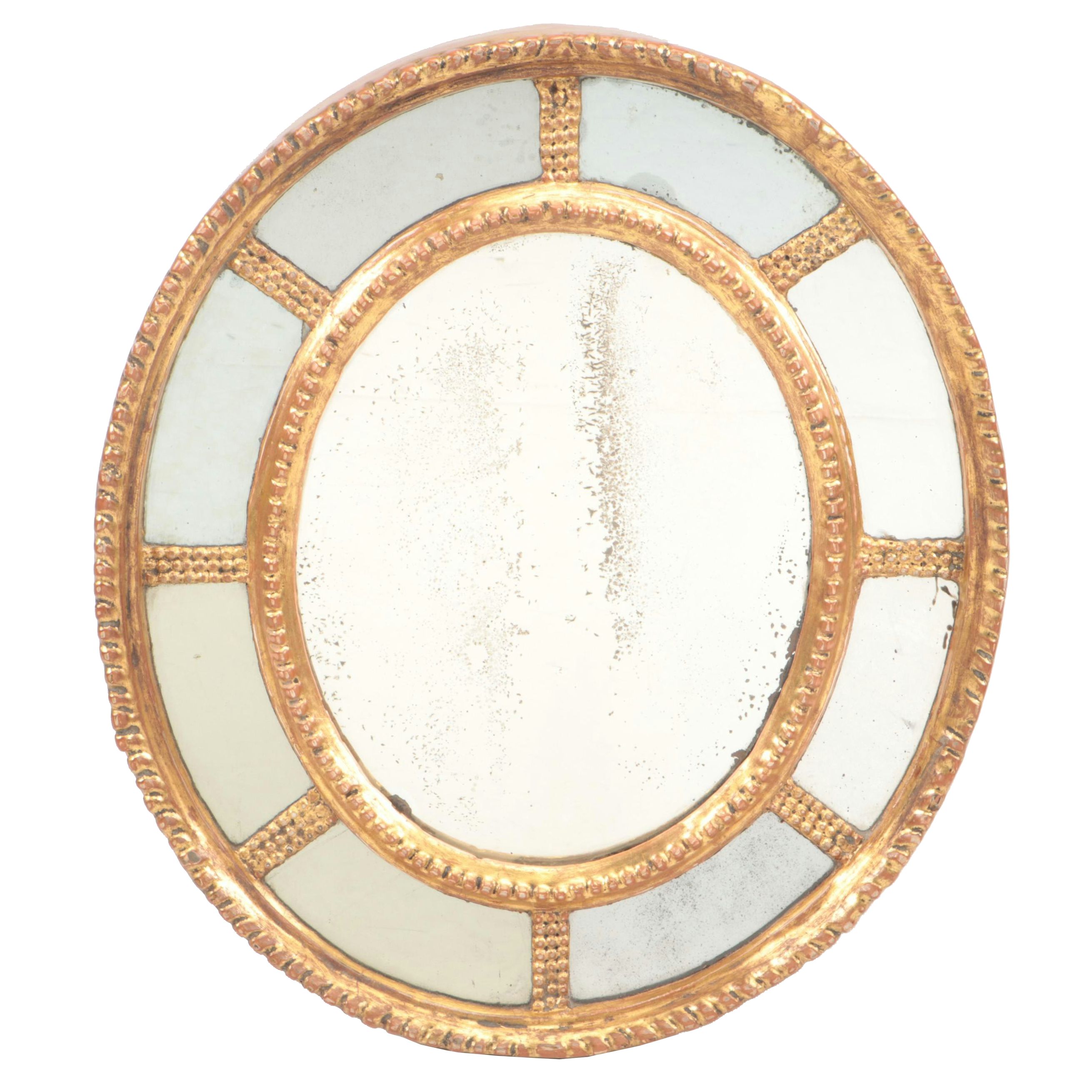 Adams Style Giltwood Oval Wall Mirror, Early 19th Century