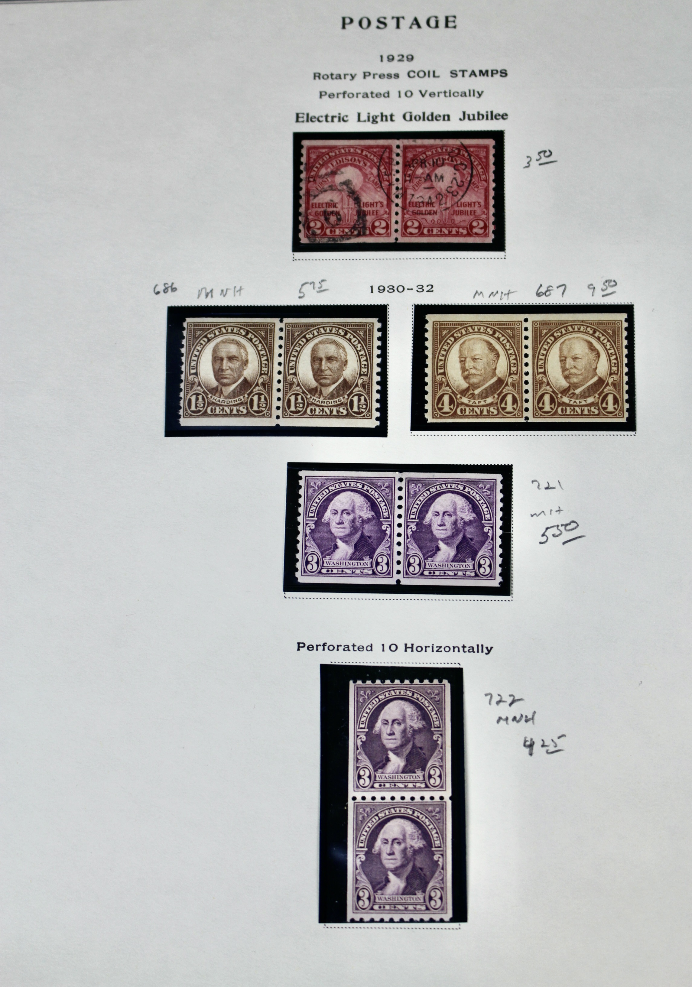 Extensive Mint and Used U.S. Postage Stamp Collection, 1902 to 1929