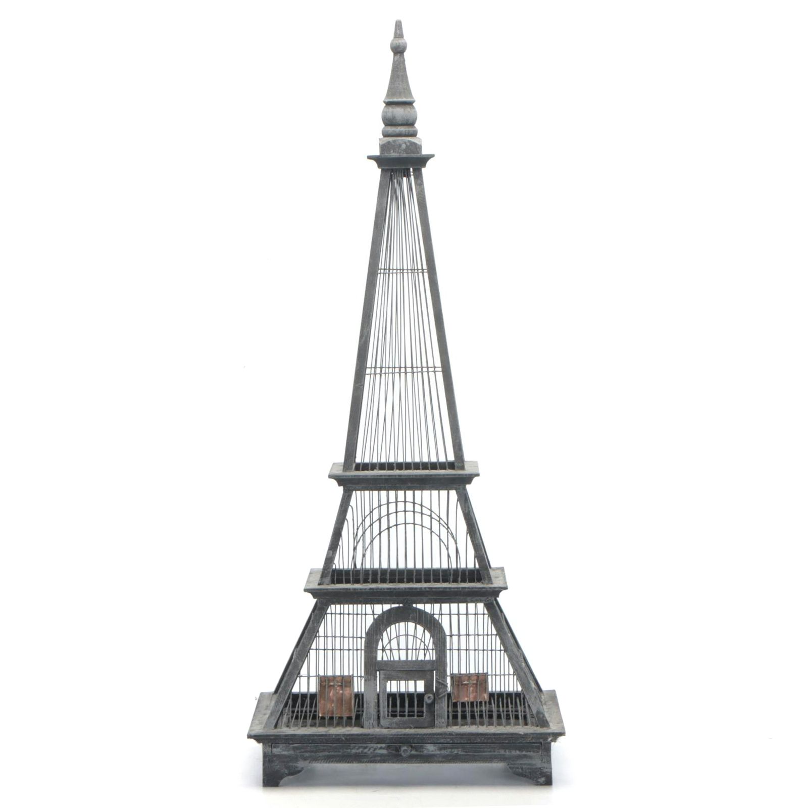 Eiffel-Tower-Shaped Painted Wood Bird Cage