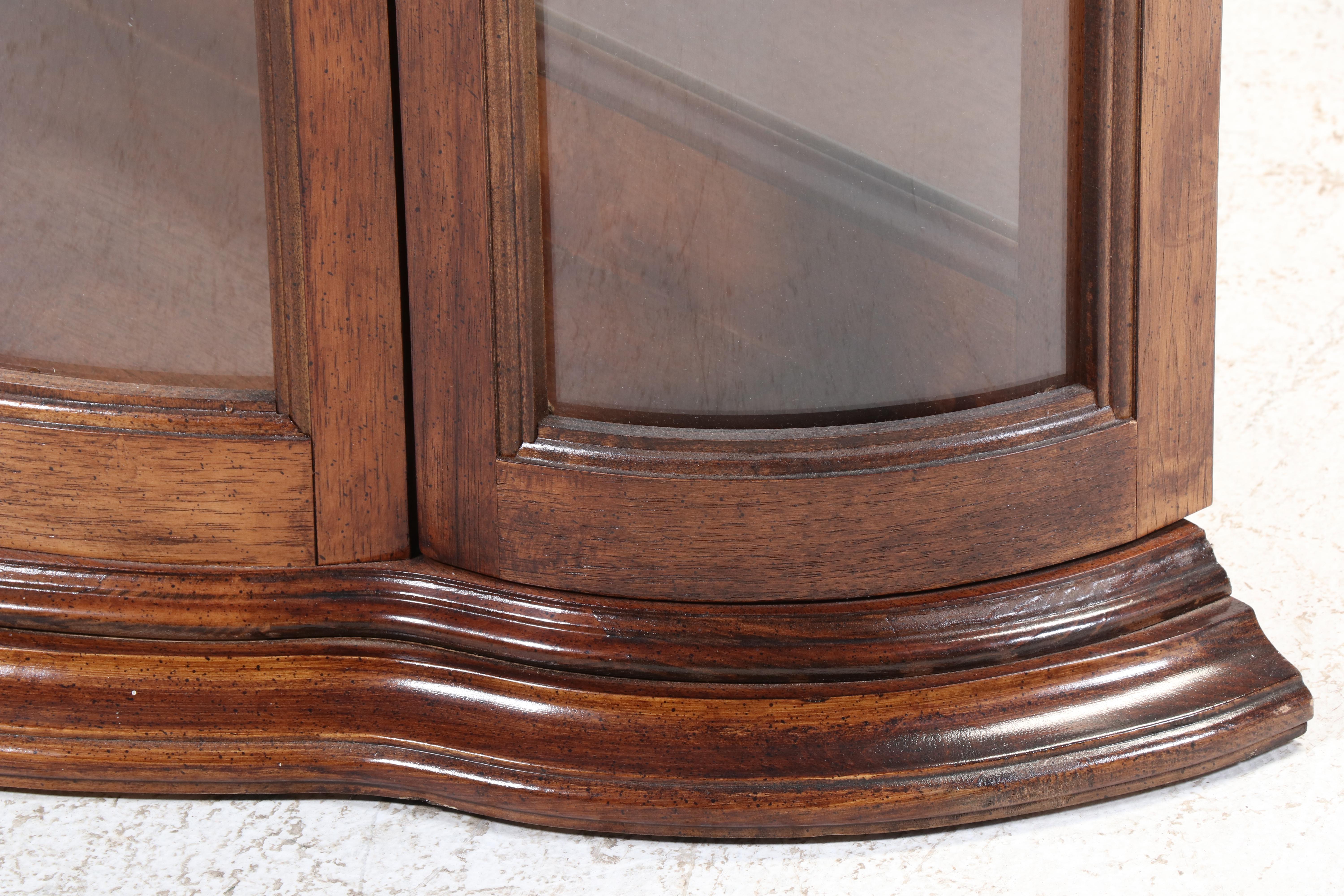 French Provincial Style Oak Demilune Display Cabinet, Late 20th Century