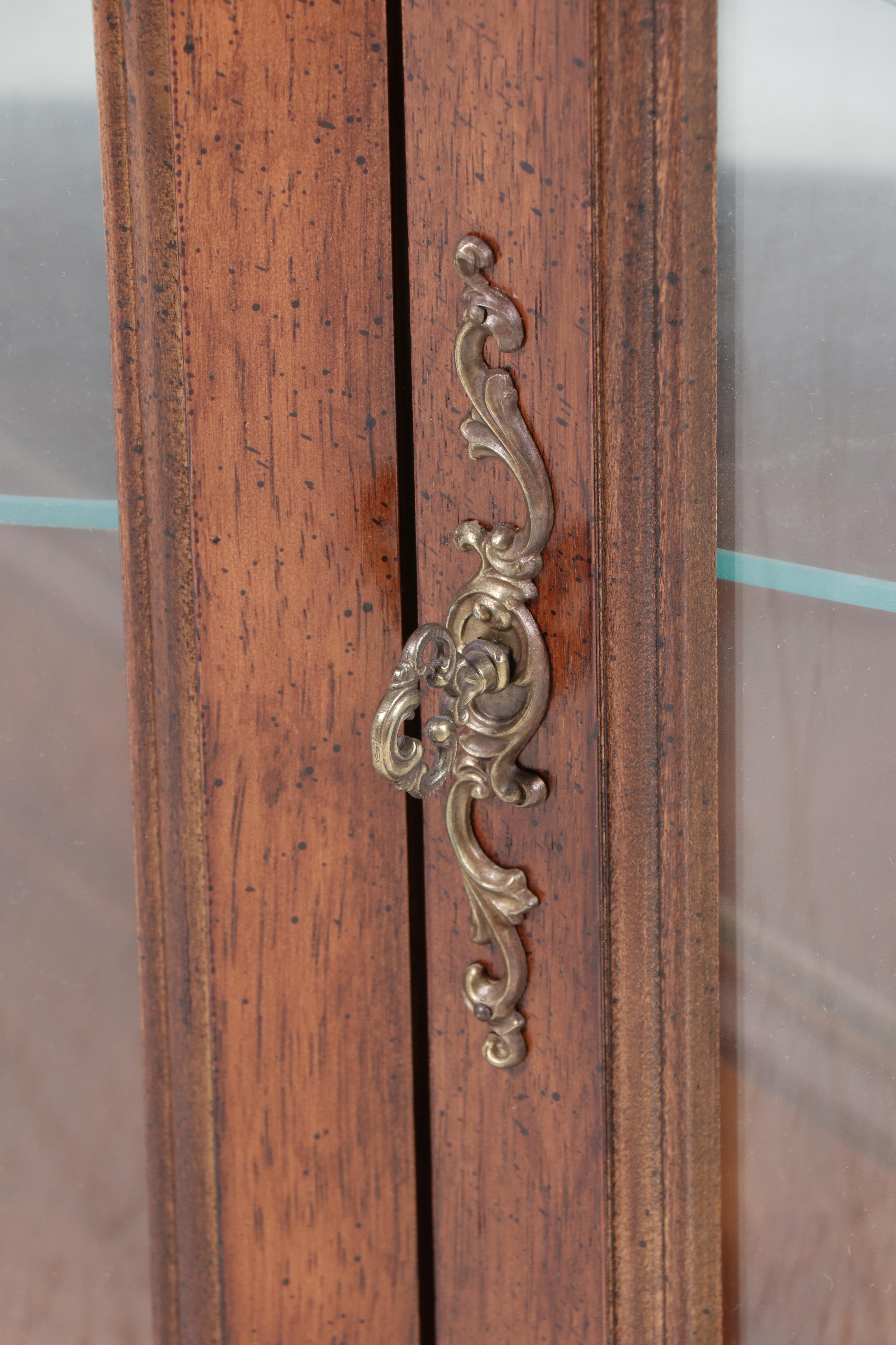 French Provincial Style Oak Demilune Display Cabinet, Late 20th Century