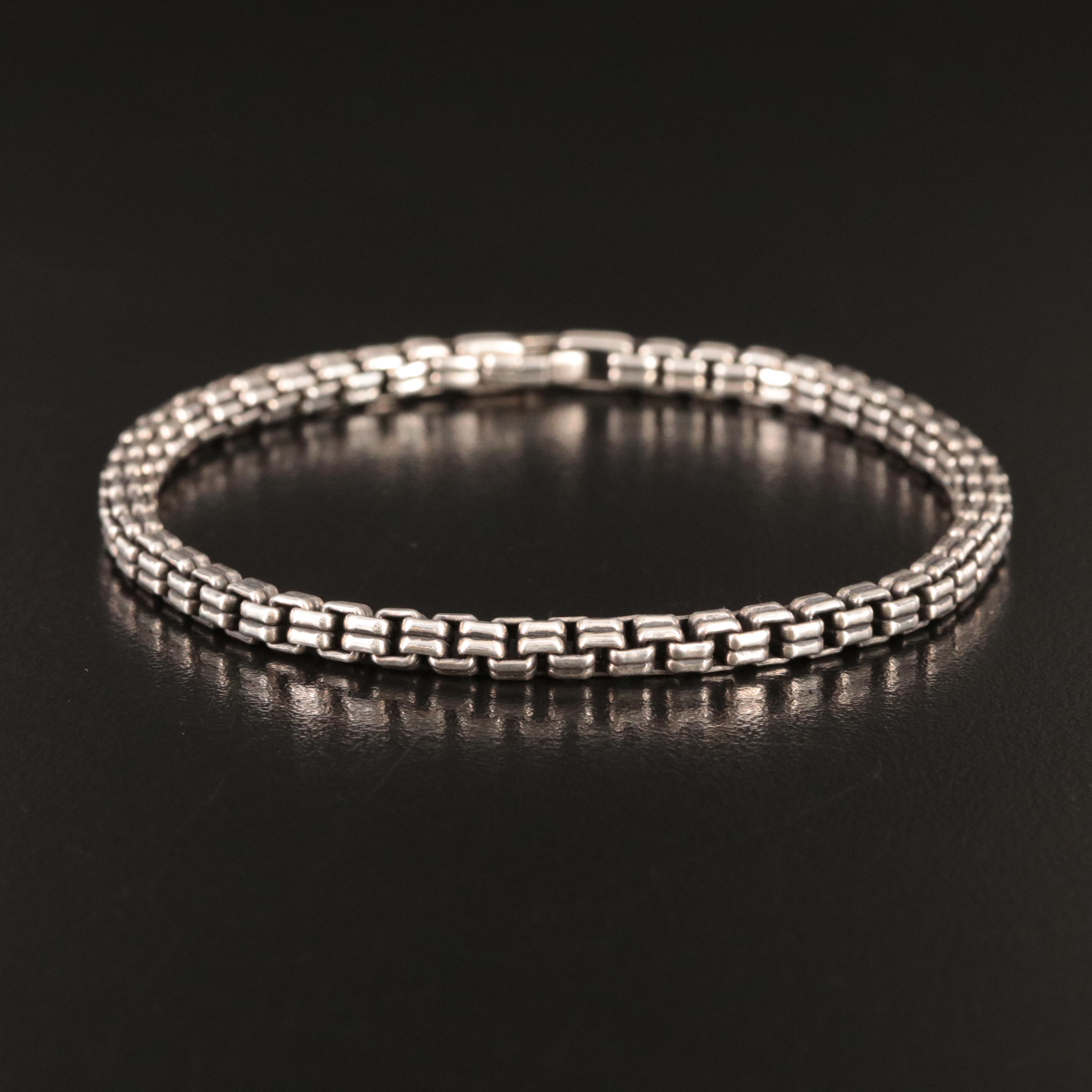 David Yurman Sterling Double Box Chain Bracelet