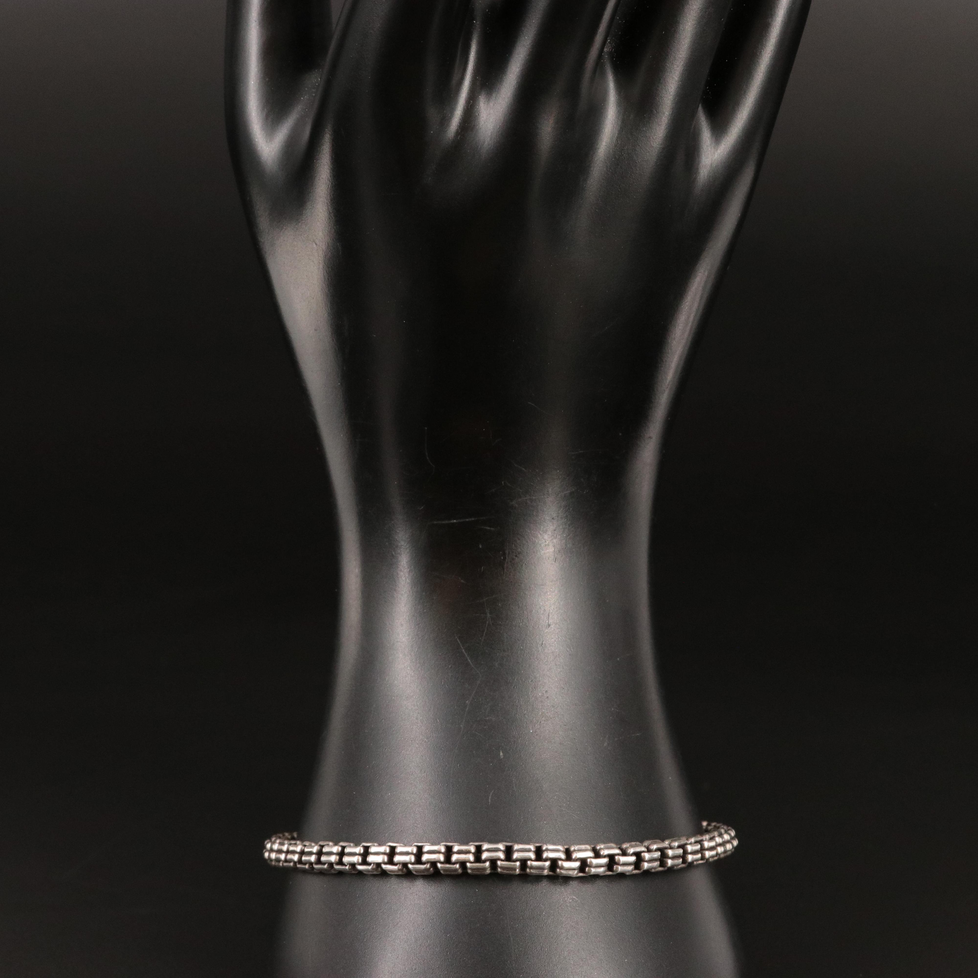 David Yurman Sterling Double Box Chain Bracelet