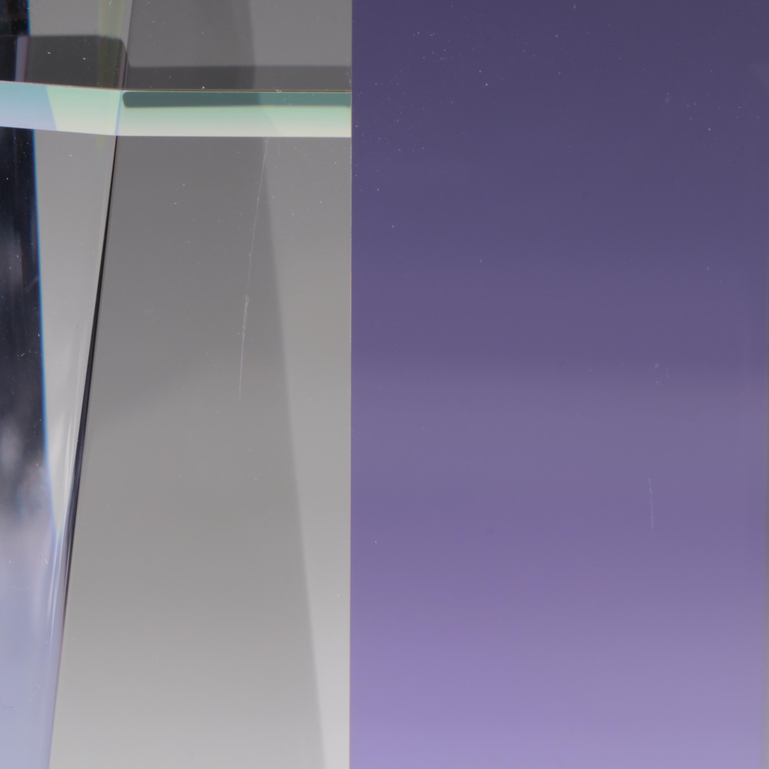 Paul Manners "Anja" Geometric Prismatic Studio Art Glass Sculpture, 1986