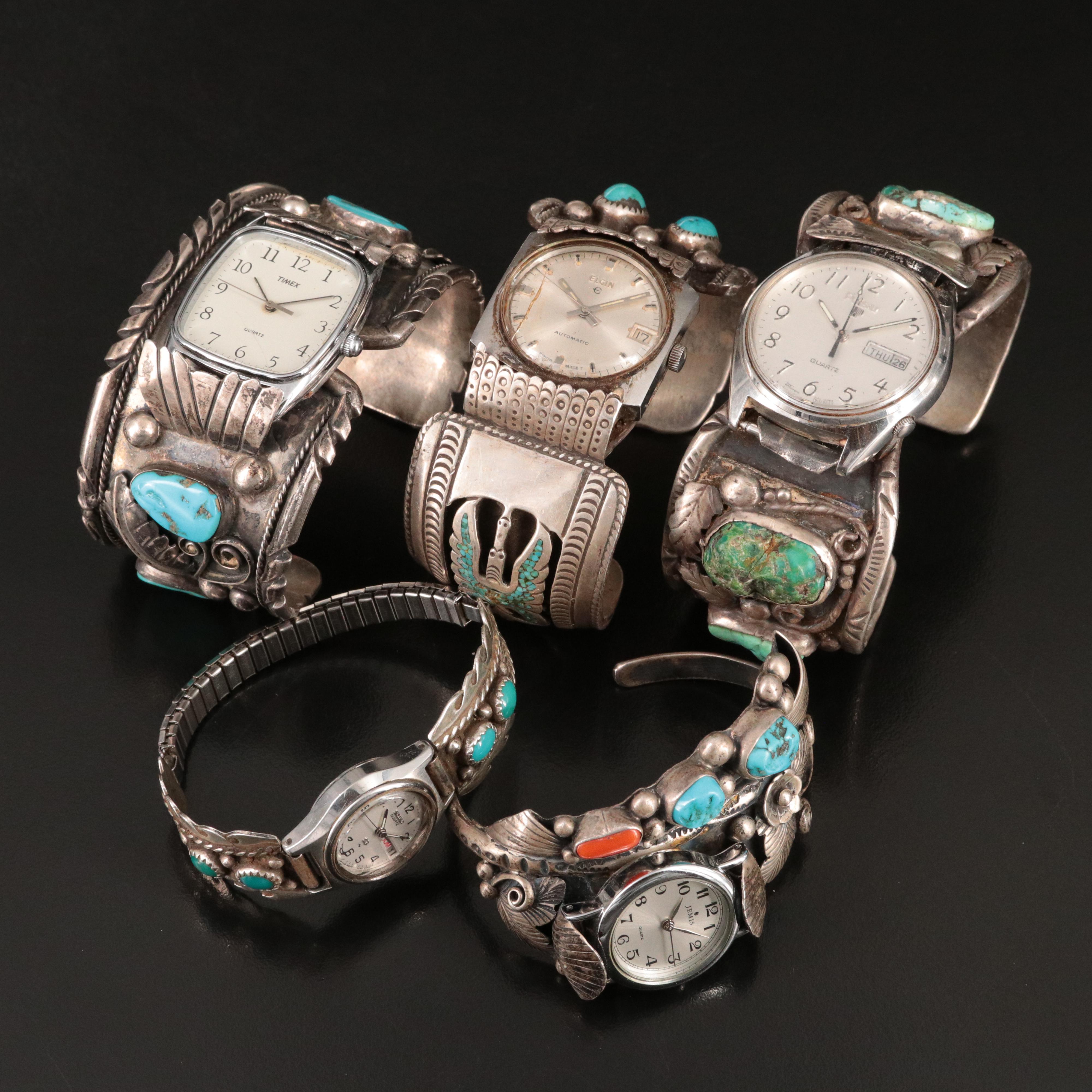 Neslon Begay and Phil Chapo Navajo Diné and Turquoise Featured in Watch Cuffs