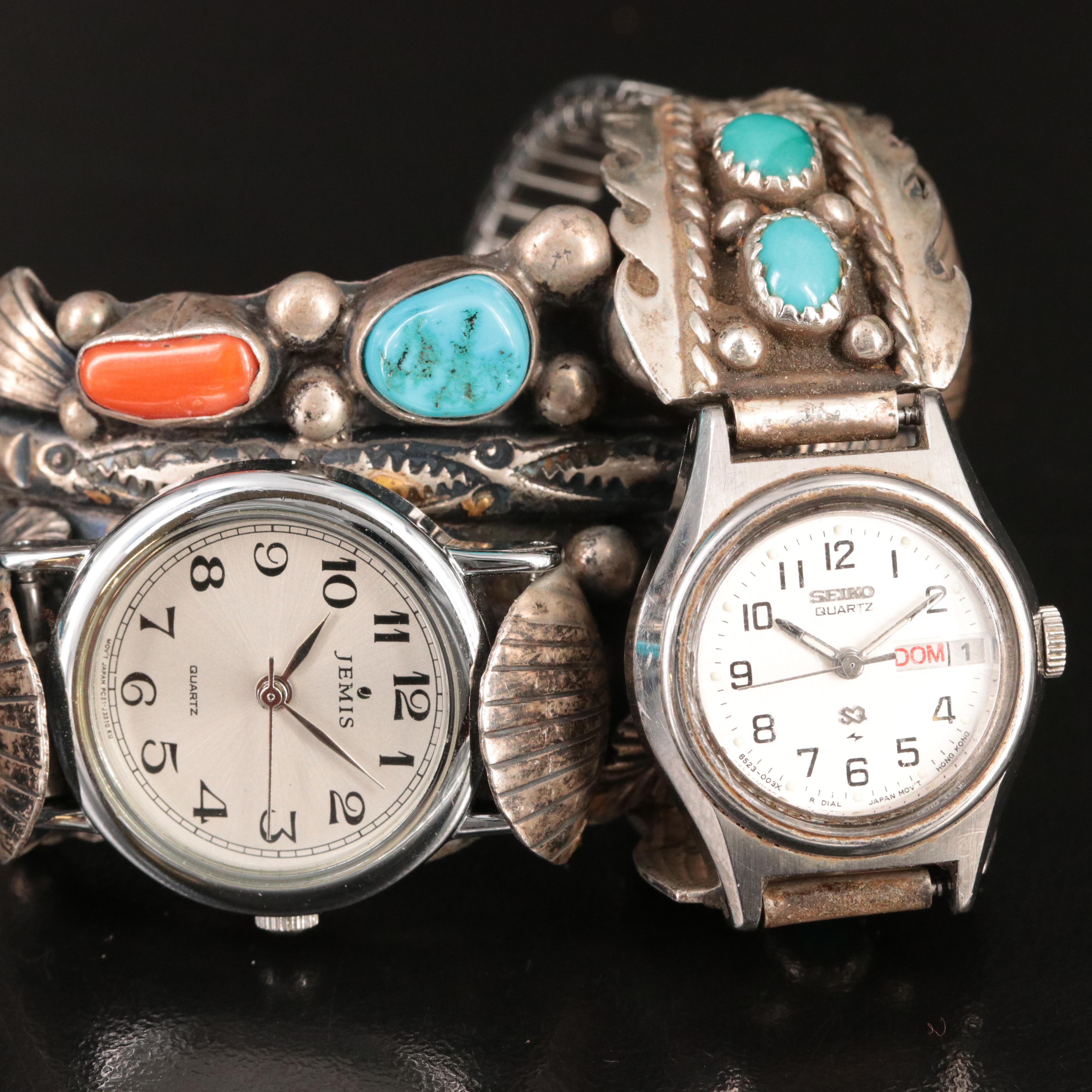 Neslon Begay and Phil Chapo Navajo Diné and Turquoise Featured in Watch Cuffs