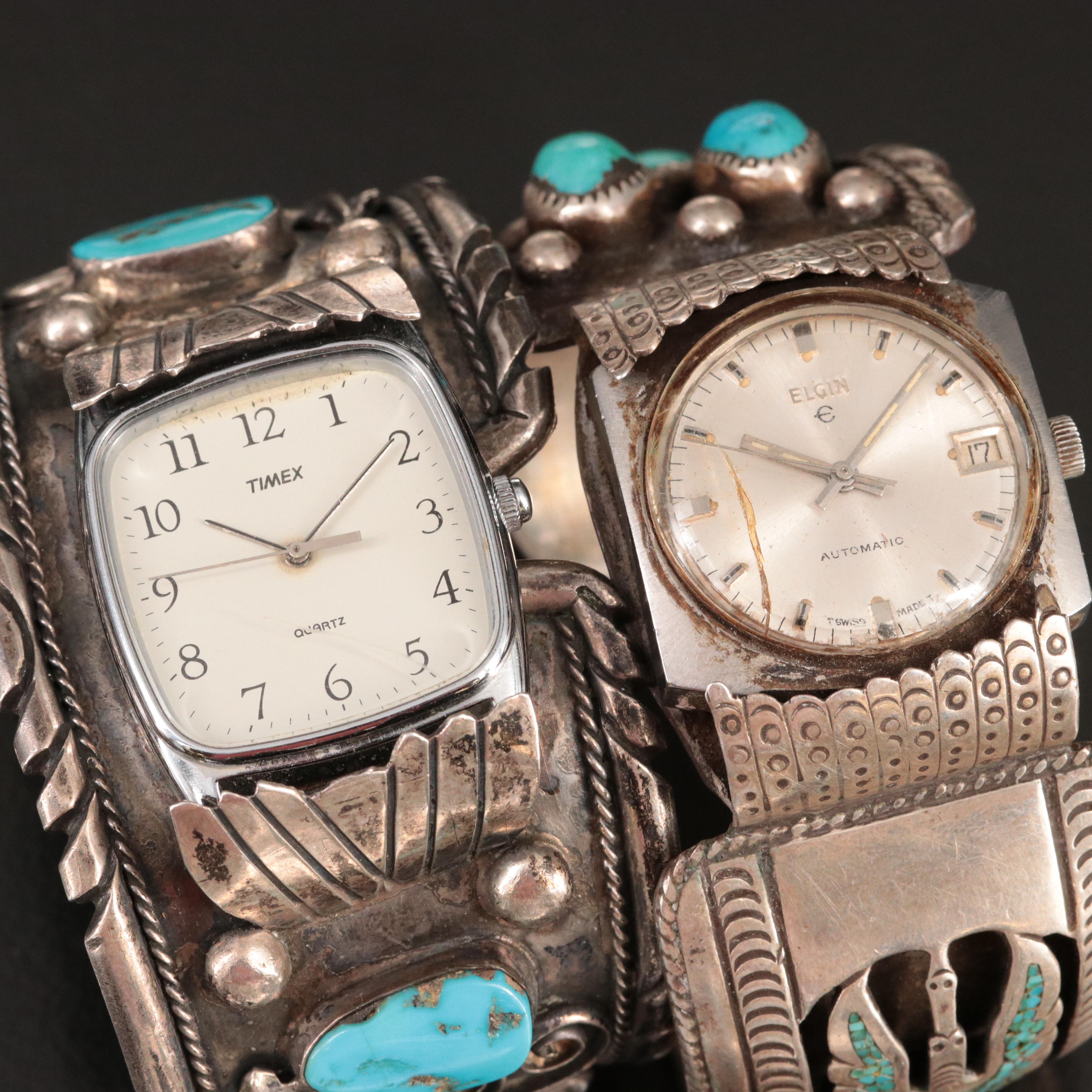 Neslon Begay and Phil Chapo Navajo Diné and Turquoise Featured in Watch Cuffs