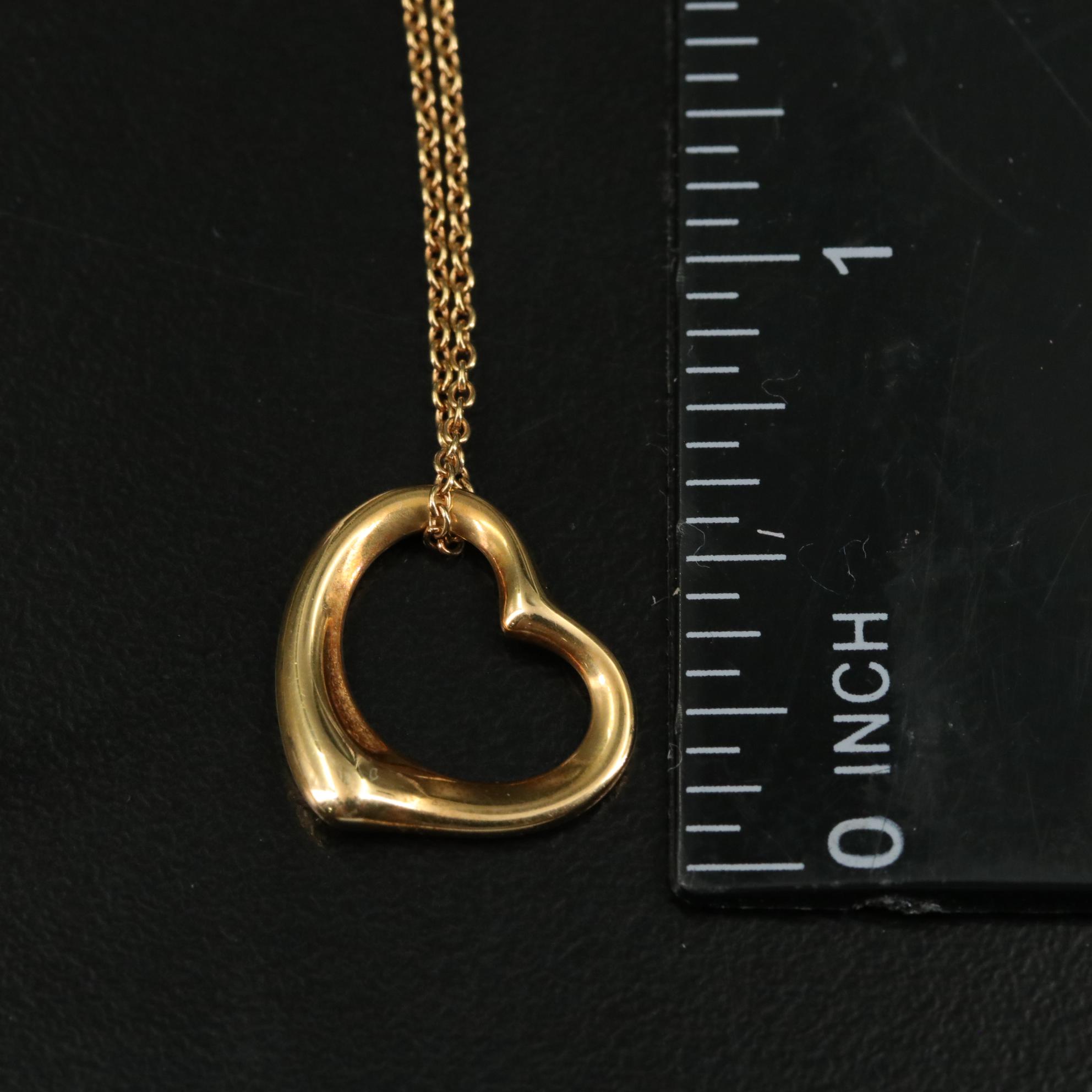 Elsa Peretti for Tiffany & Co. 18K Open Heart Pendant Necklace