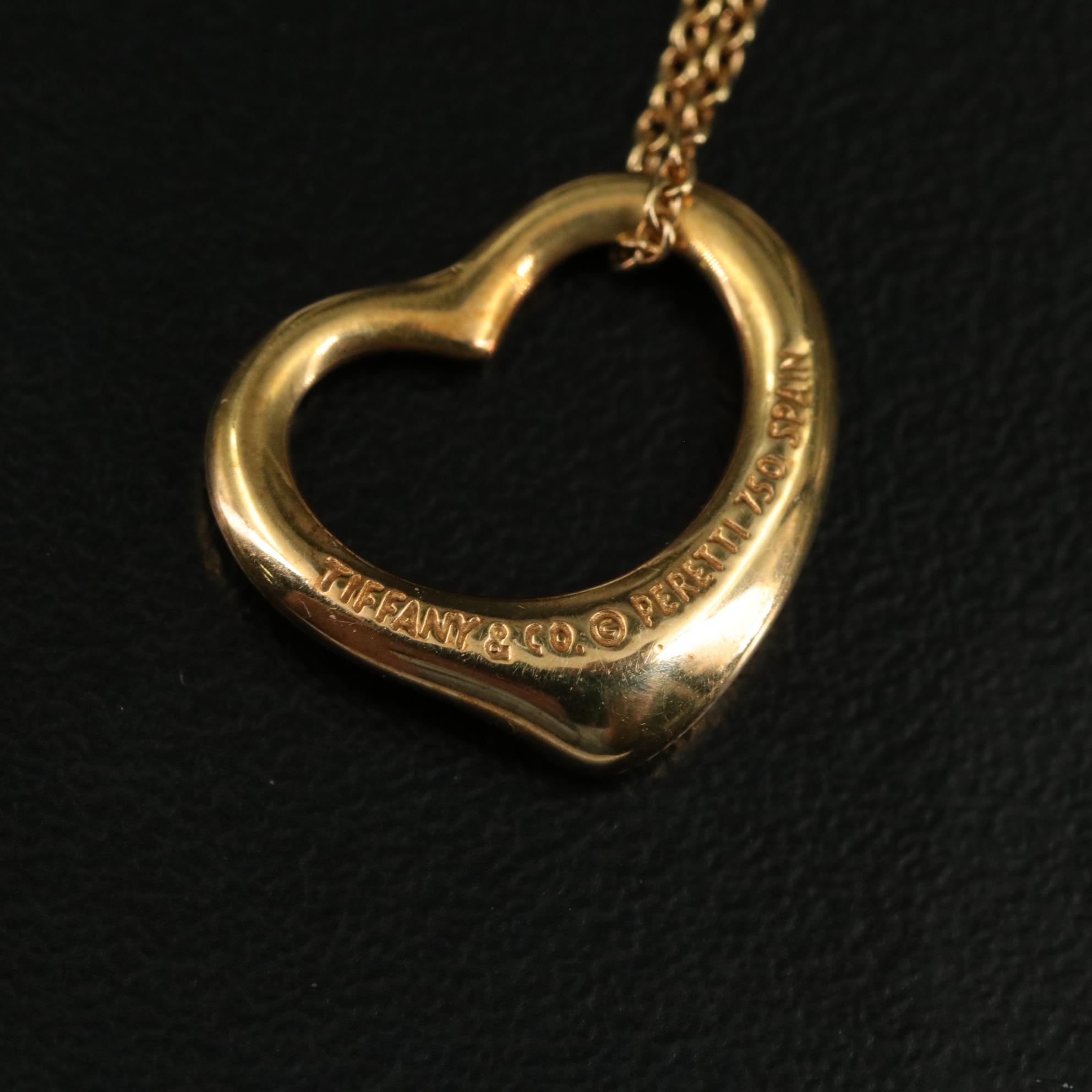 Elsa Peretti for Tiffany & Co. 18K Open Heart Pendant Necklace