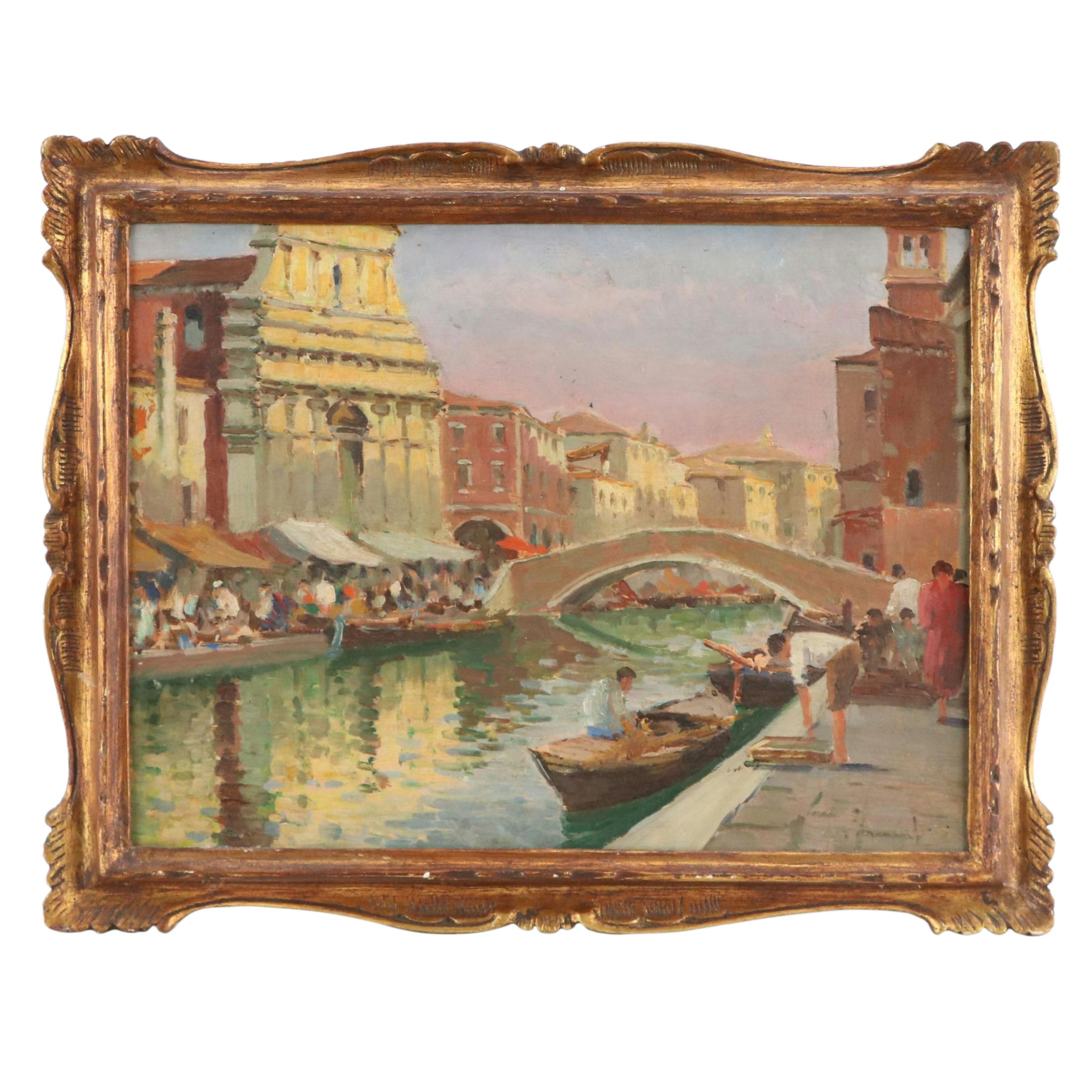 Italian School Oil Painting of Venice, Mid-20th Century