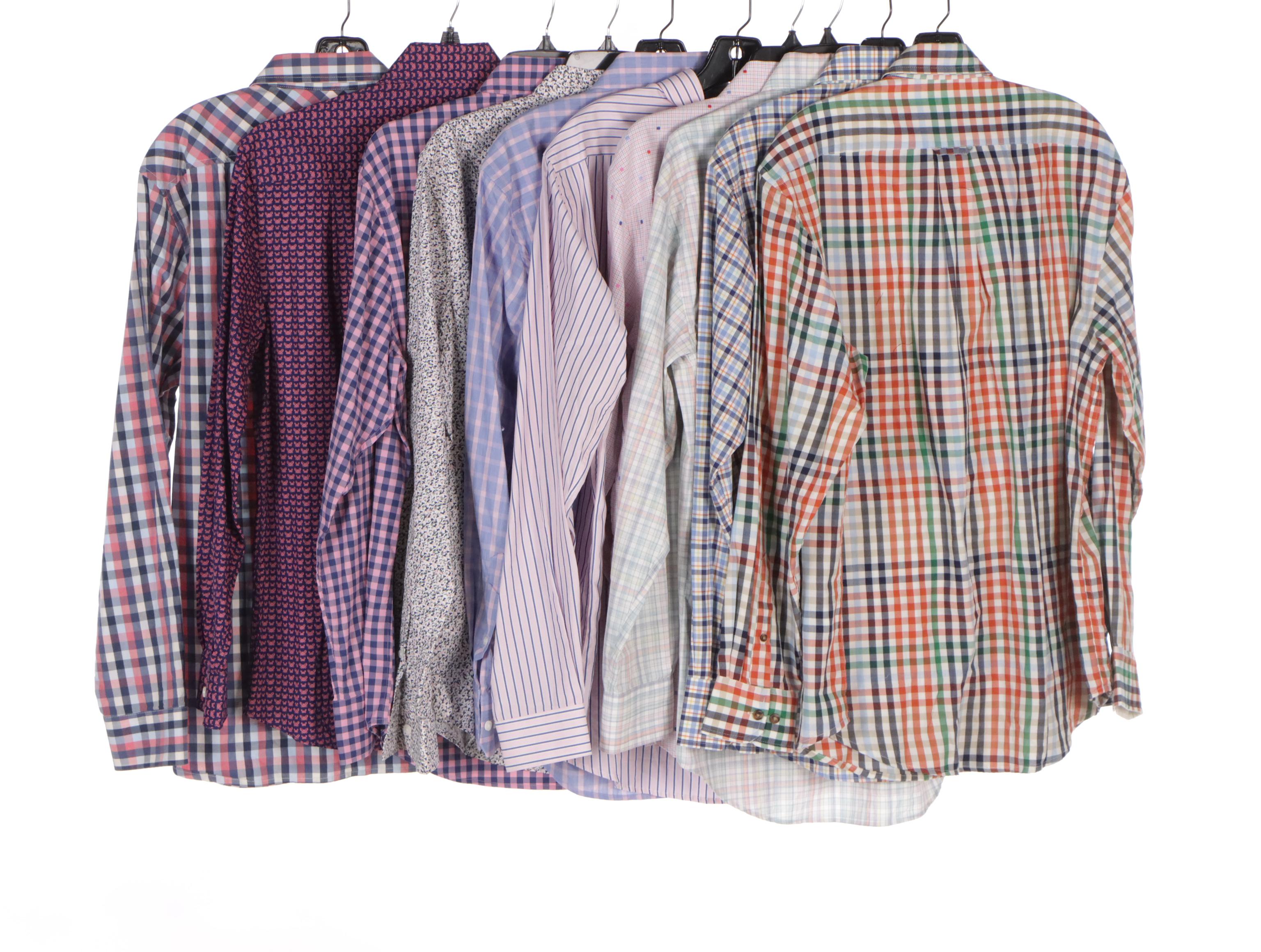 Men's Patterned Button-Front Shirts Featuring Izod, Calvin Klein & Peter Millar