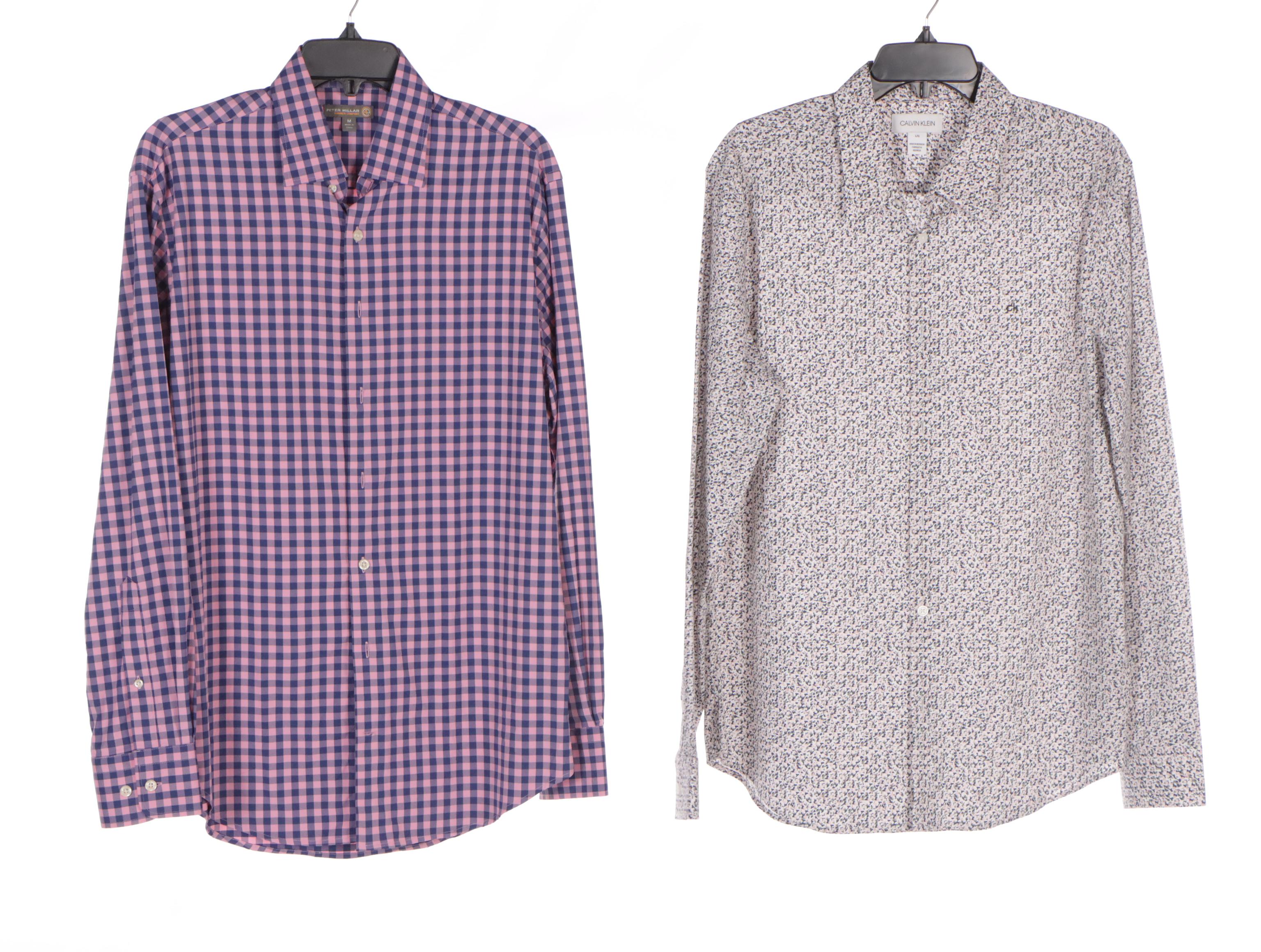 Men's Patterned Button-Front Shirts Featuring Izod, Calvin Klein & Peter Millar