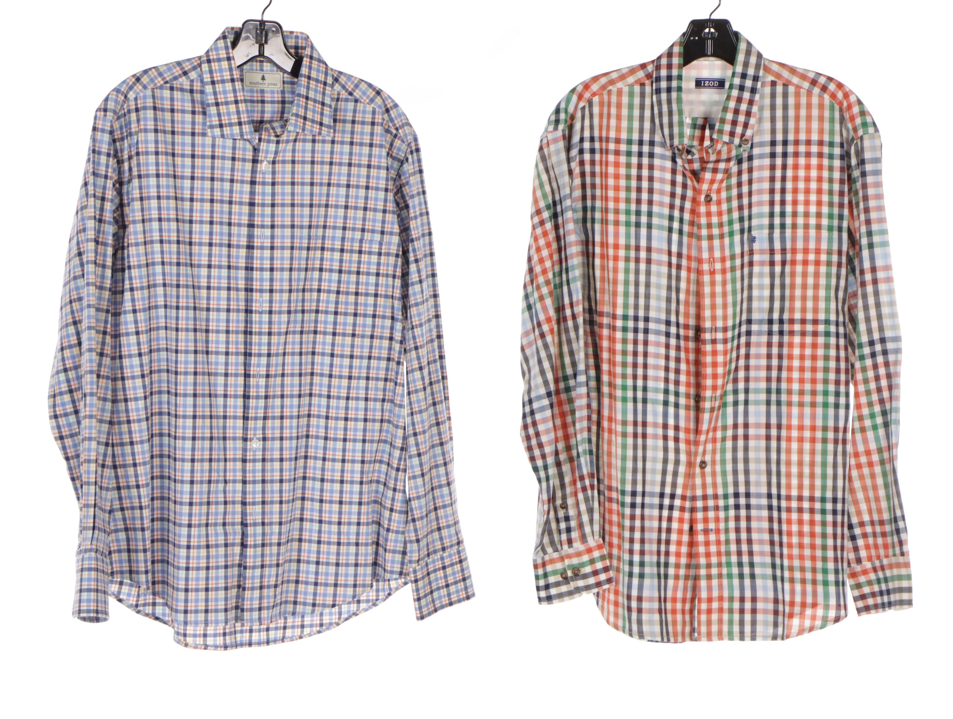 Men's Patterned Button-Front Shirts Featuring Izod, Calvin Klein & Peter Millar