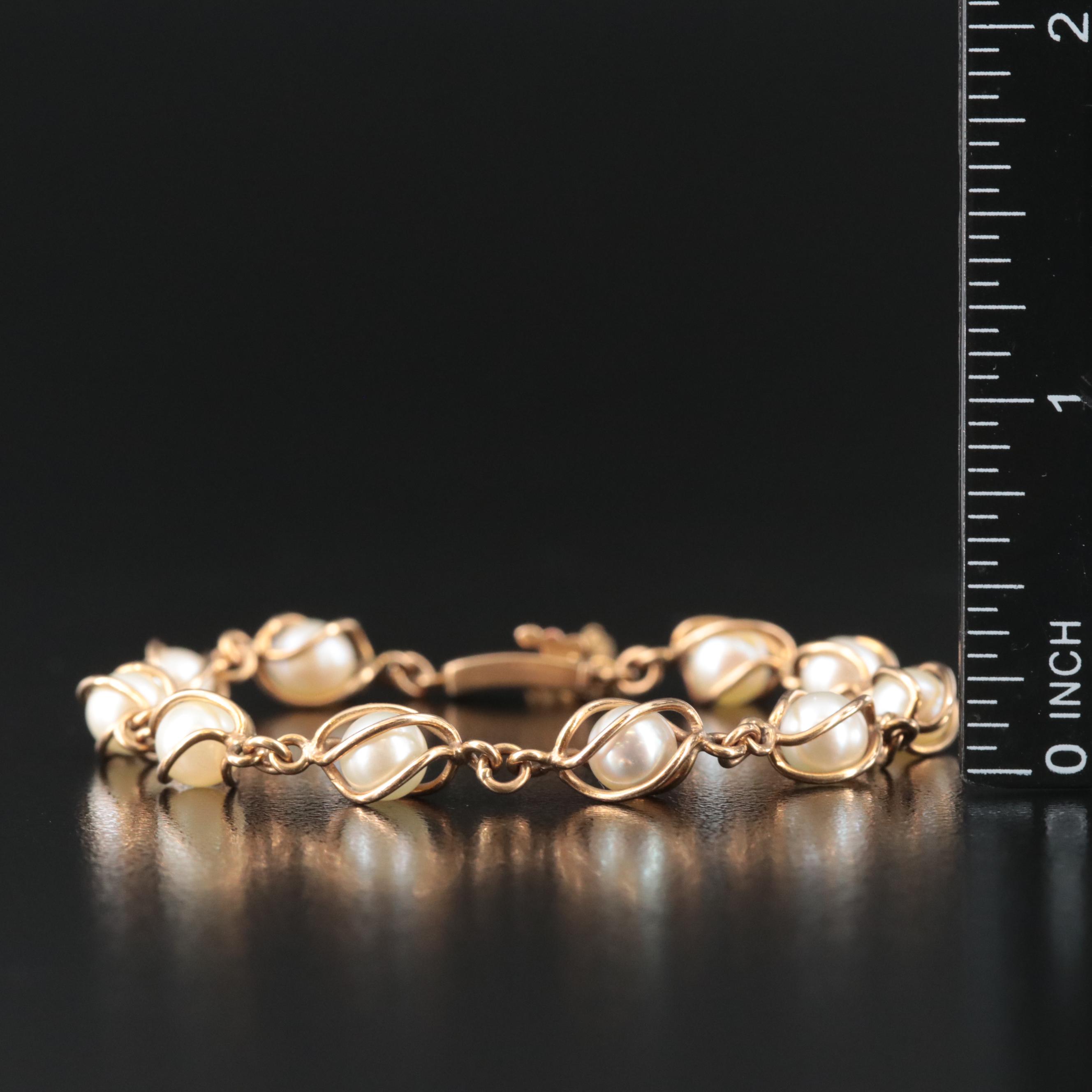 Vintage 18K Pearl Bracelet