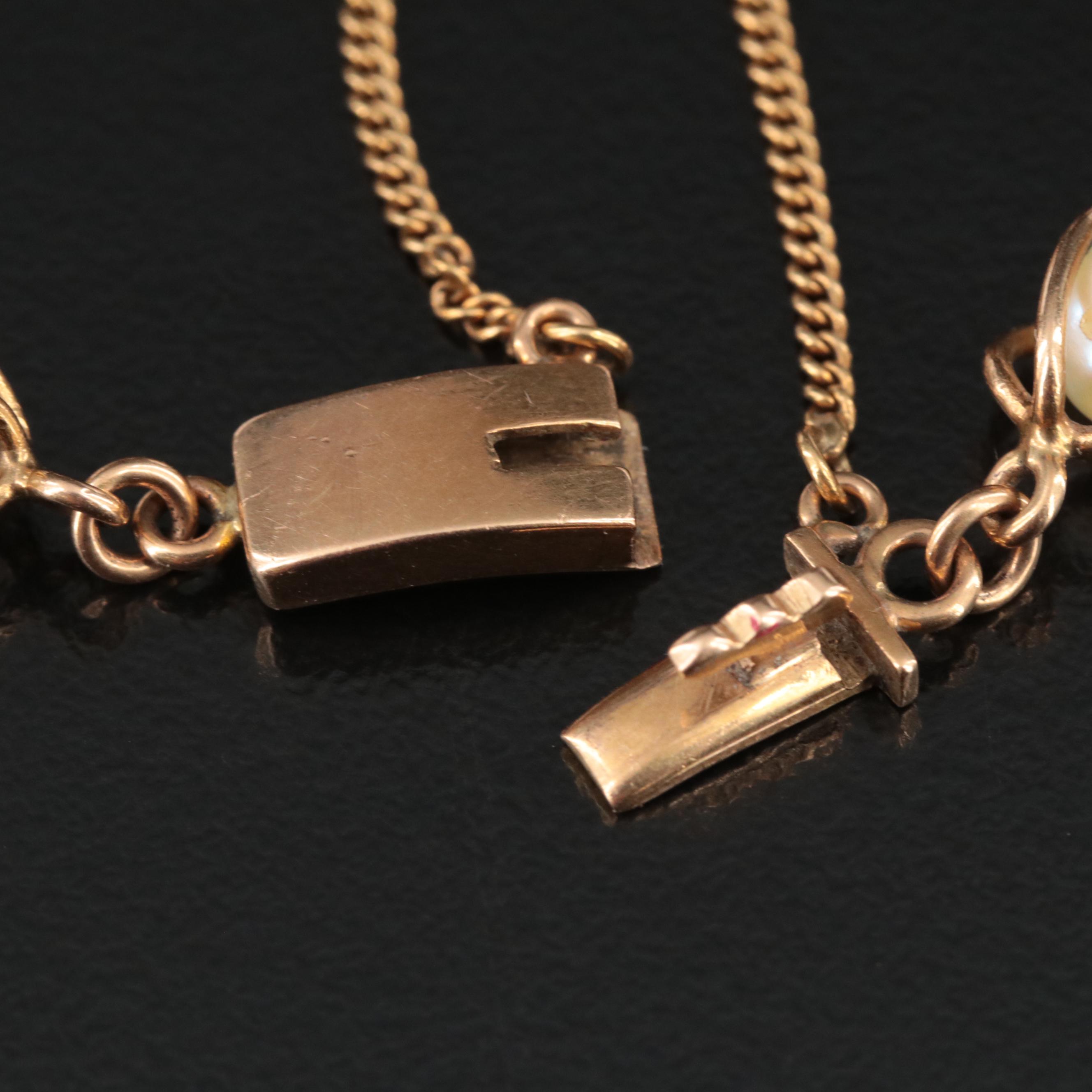 Vintage 18K Pearl Bracelet