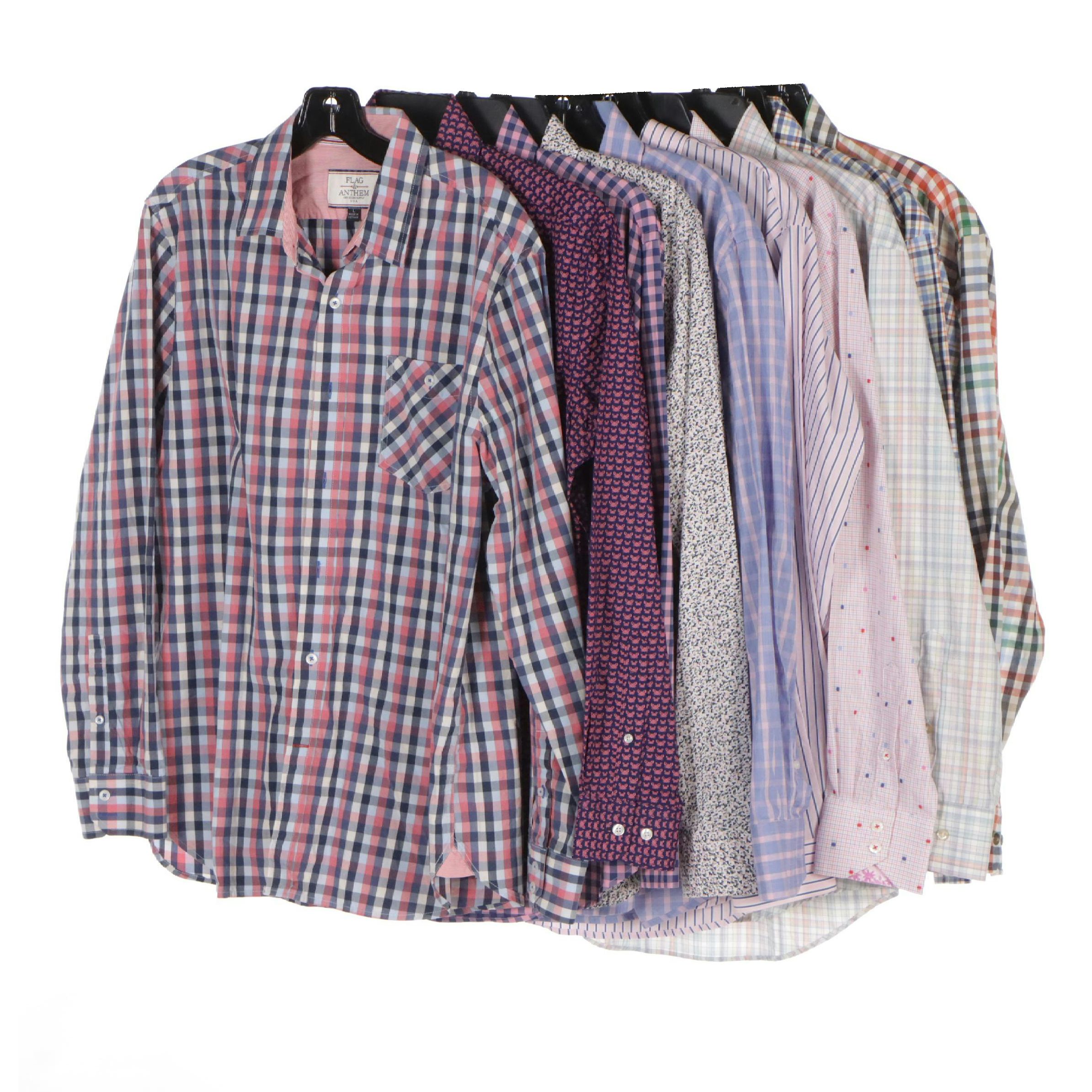 Men's Patterned Button-Front Shirts Featuring Izod, Calvin Klein & Peter Millar