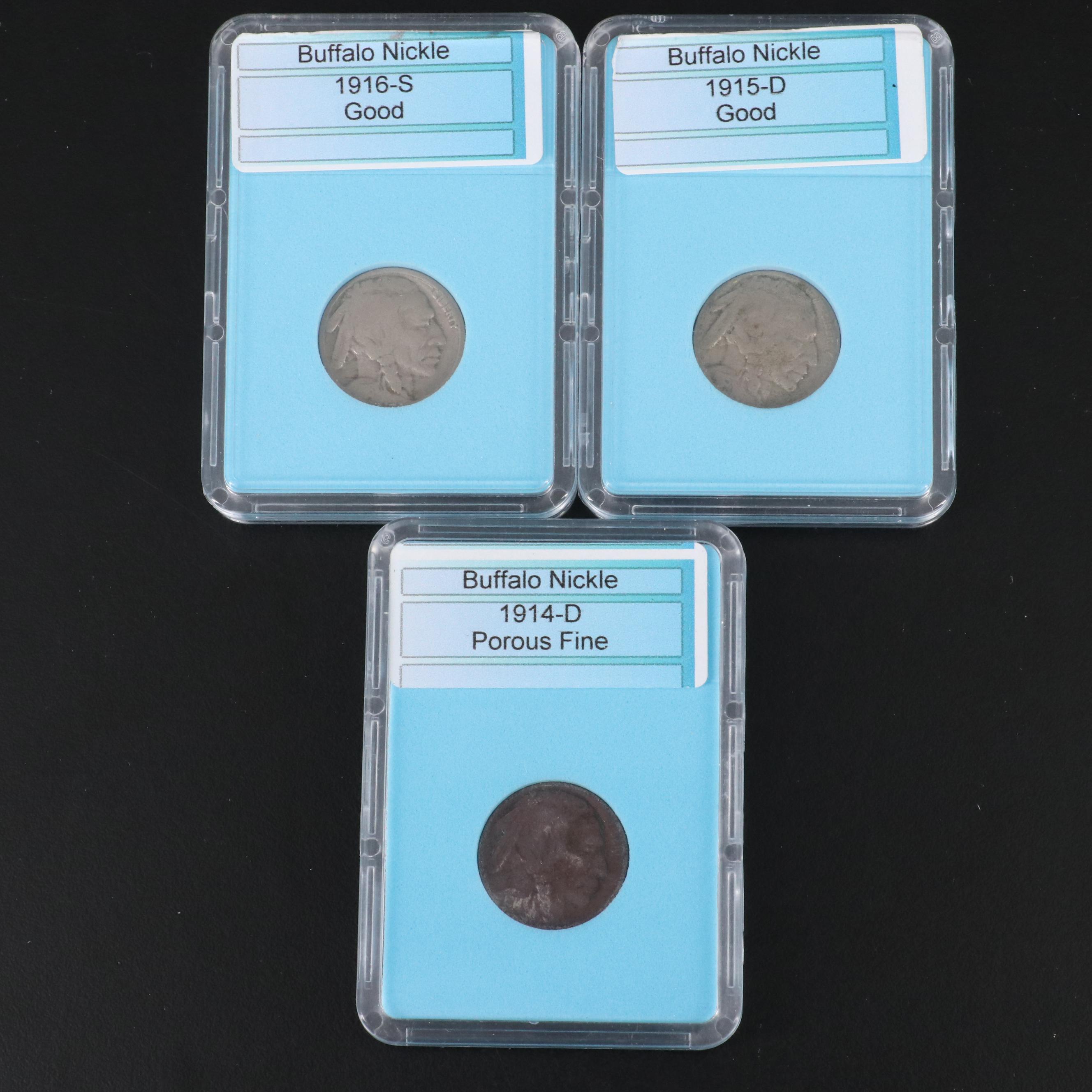 Collection of Large Cents, Buffalo Nickels, and Fifteen Coin Sets