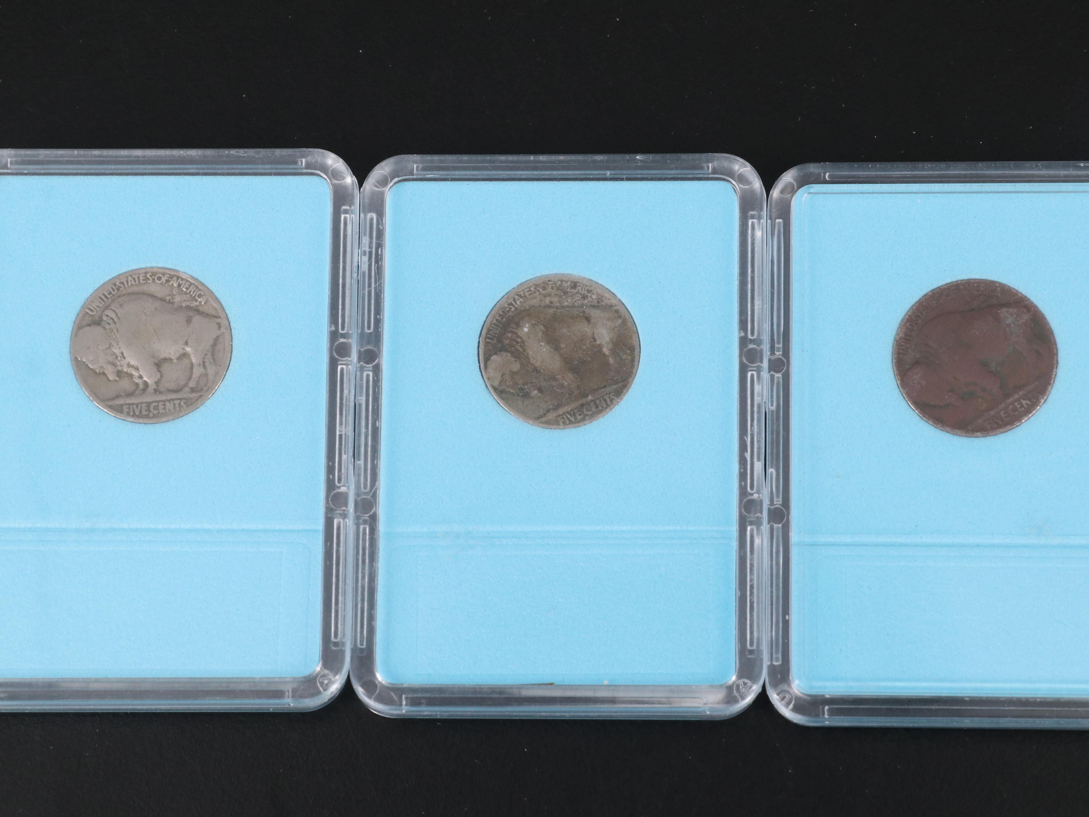 Collection of Large Cents, Buffalo Nickels, and Fifteen Coin Sets