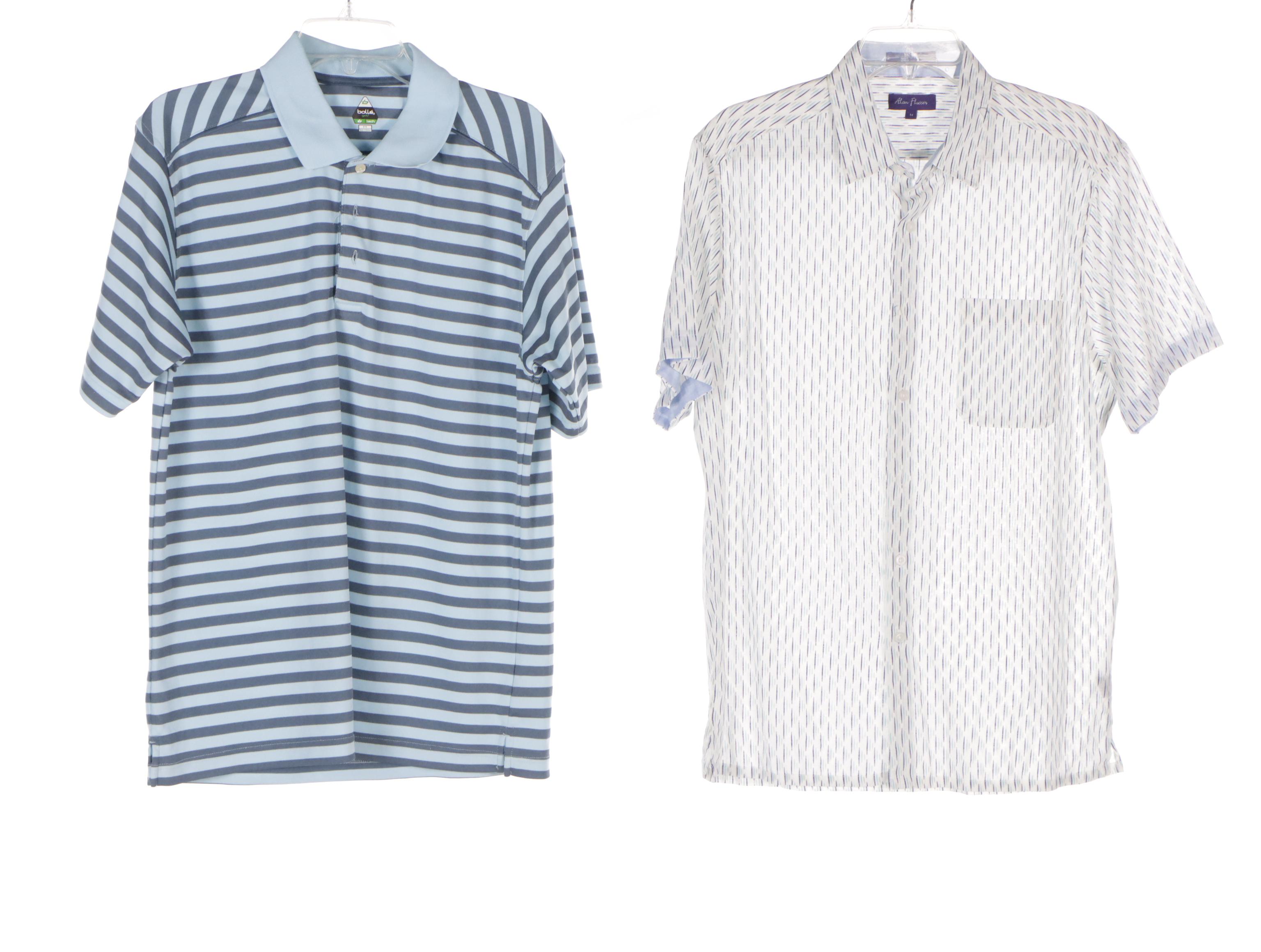 Men's Short Sleeve Shirts Including Alan Flusser and Bollé Golf Polo Shirt
