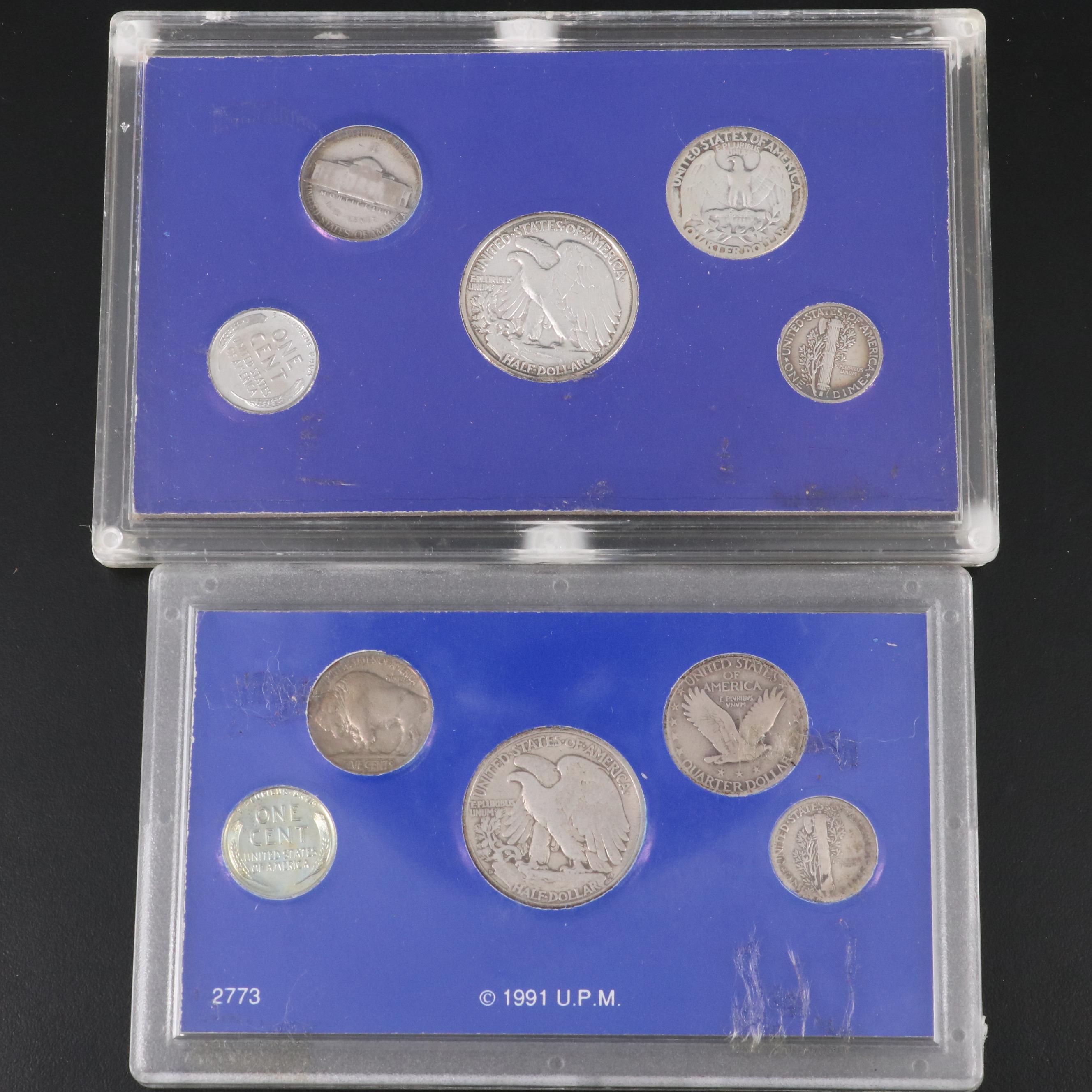 Collection of Large Cents, Buffalo Nickels, and Fifteen Coin Sets