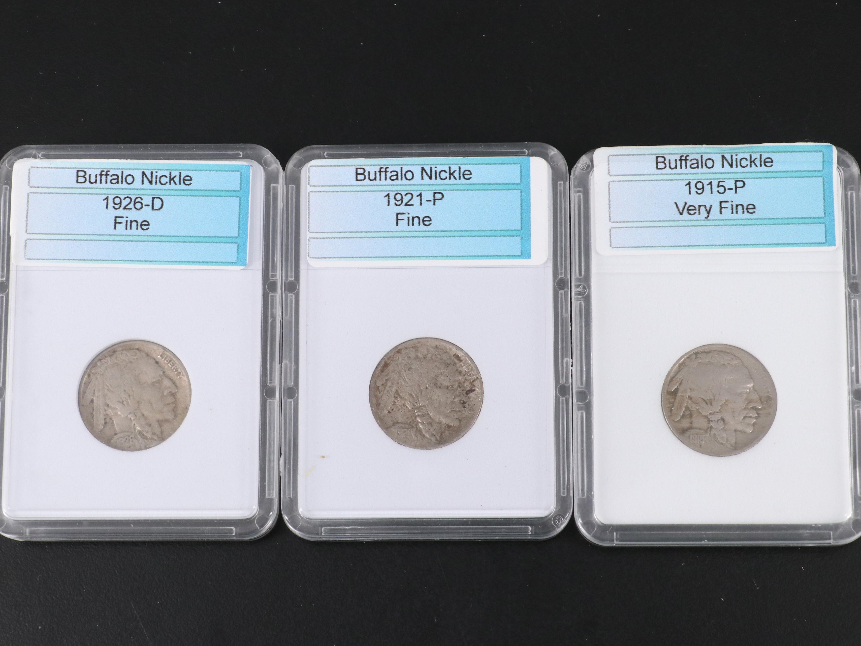 Collection of Large Cents, Buffalo Nickels, and Fifteen Coin Sets