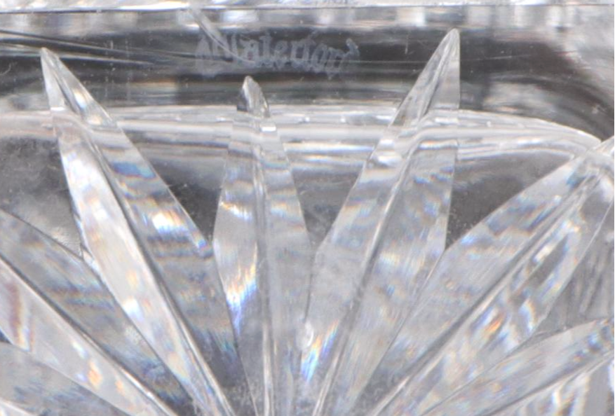 Waterford Cut Crystal Decanters with Engraved Sterling Labels, 1970s