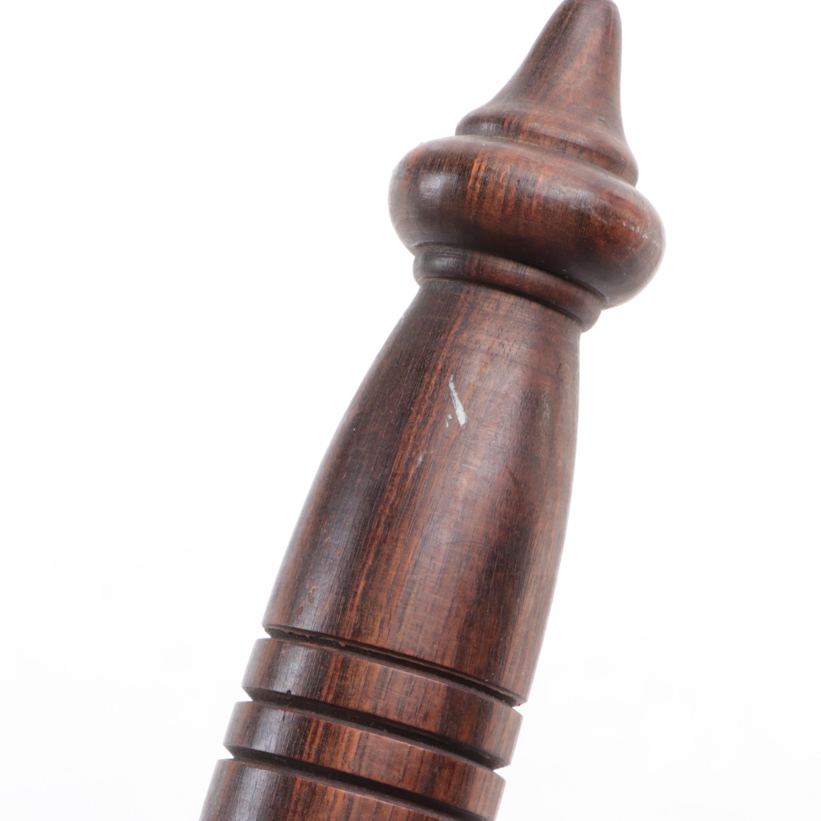 Carved Wooden Baton and Nightstick, Early 20th Century