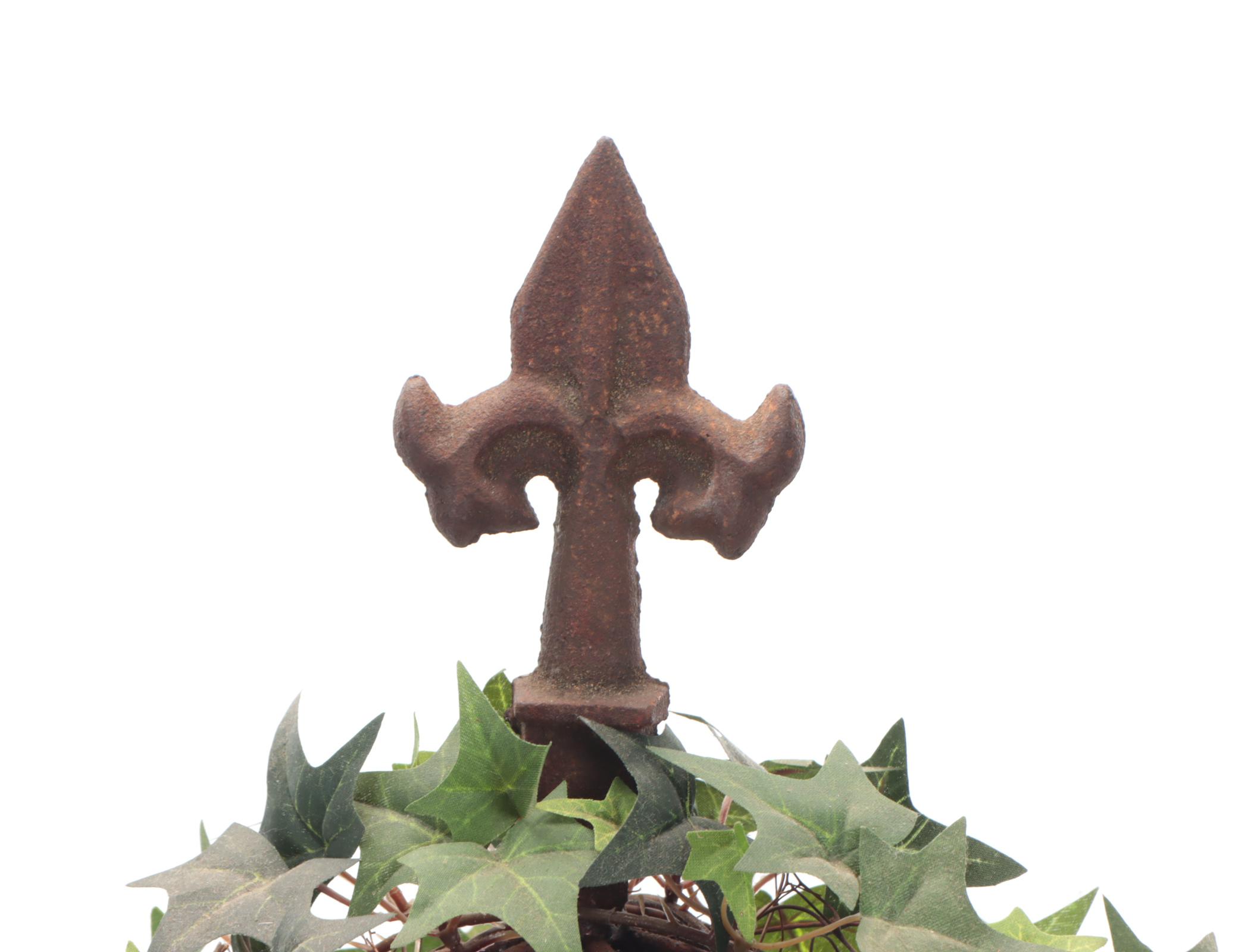 Faux Ivy Topiaries with Wood Planters