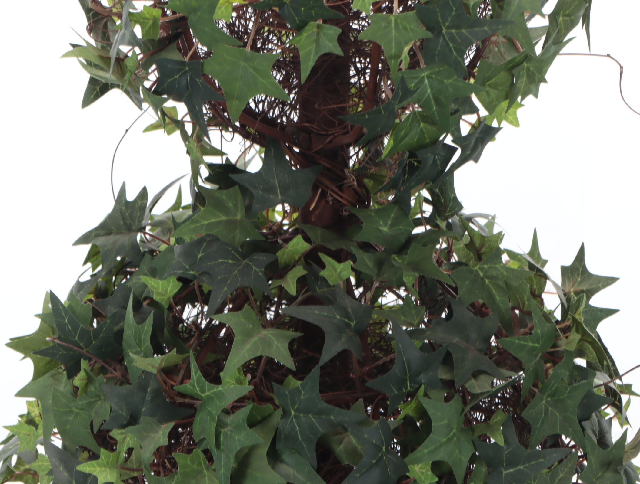 Faux Ivy Topiaries with Wood Planters
