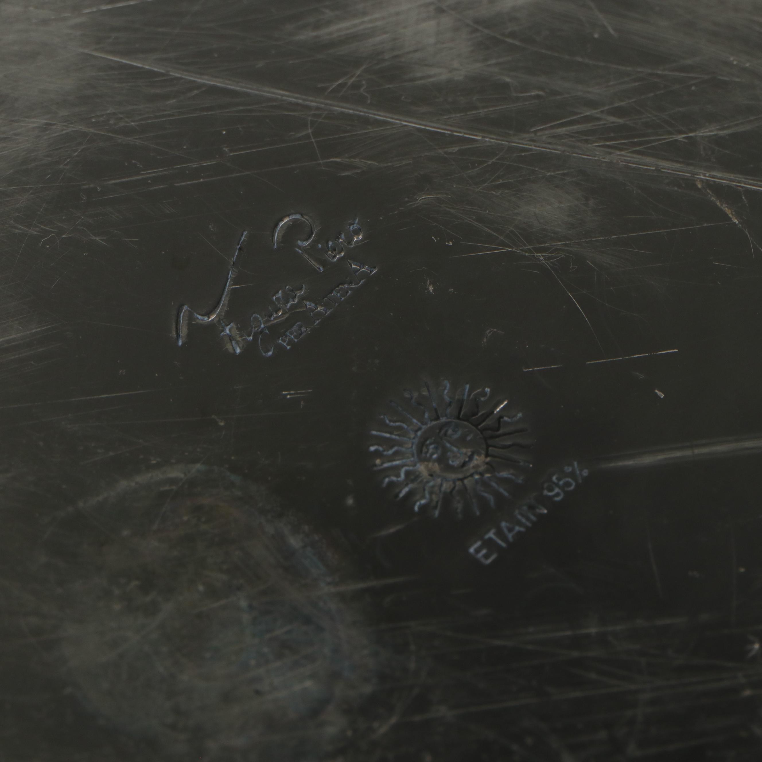 Figuro Piero Italian Silver Plate and Pewter "Neptune" Champagne Cooler