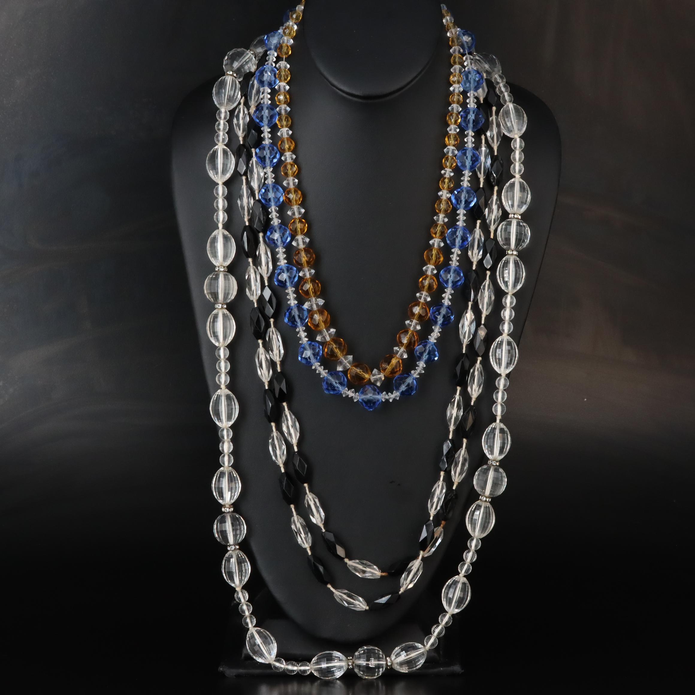 Antique and Vintage Necklaces Including Art Deco and Glass Crystal