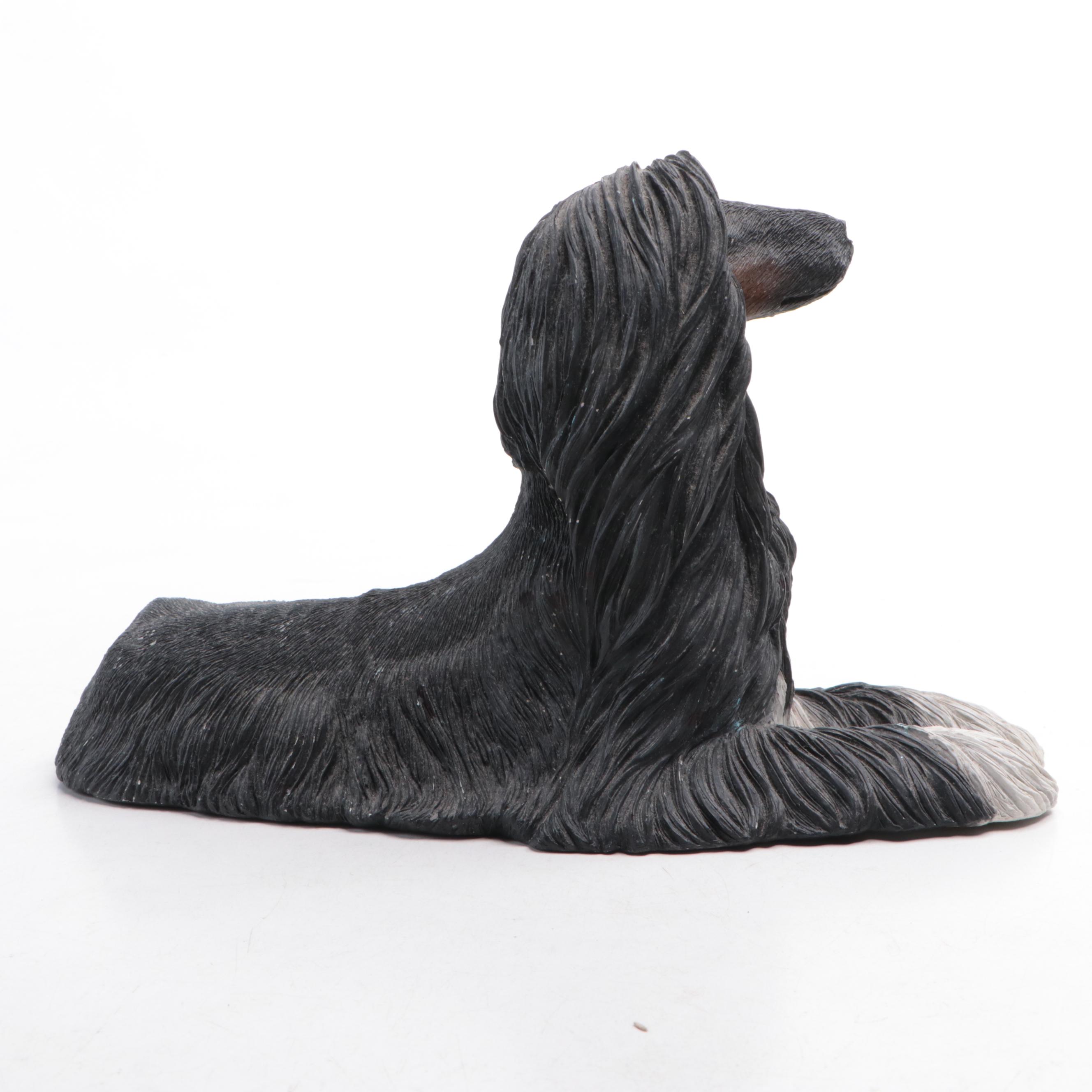 Sandra Brue for Sandicast "Afghan" Resin Dog Figurine, Late 20th Century