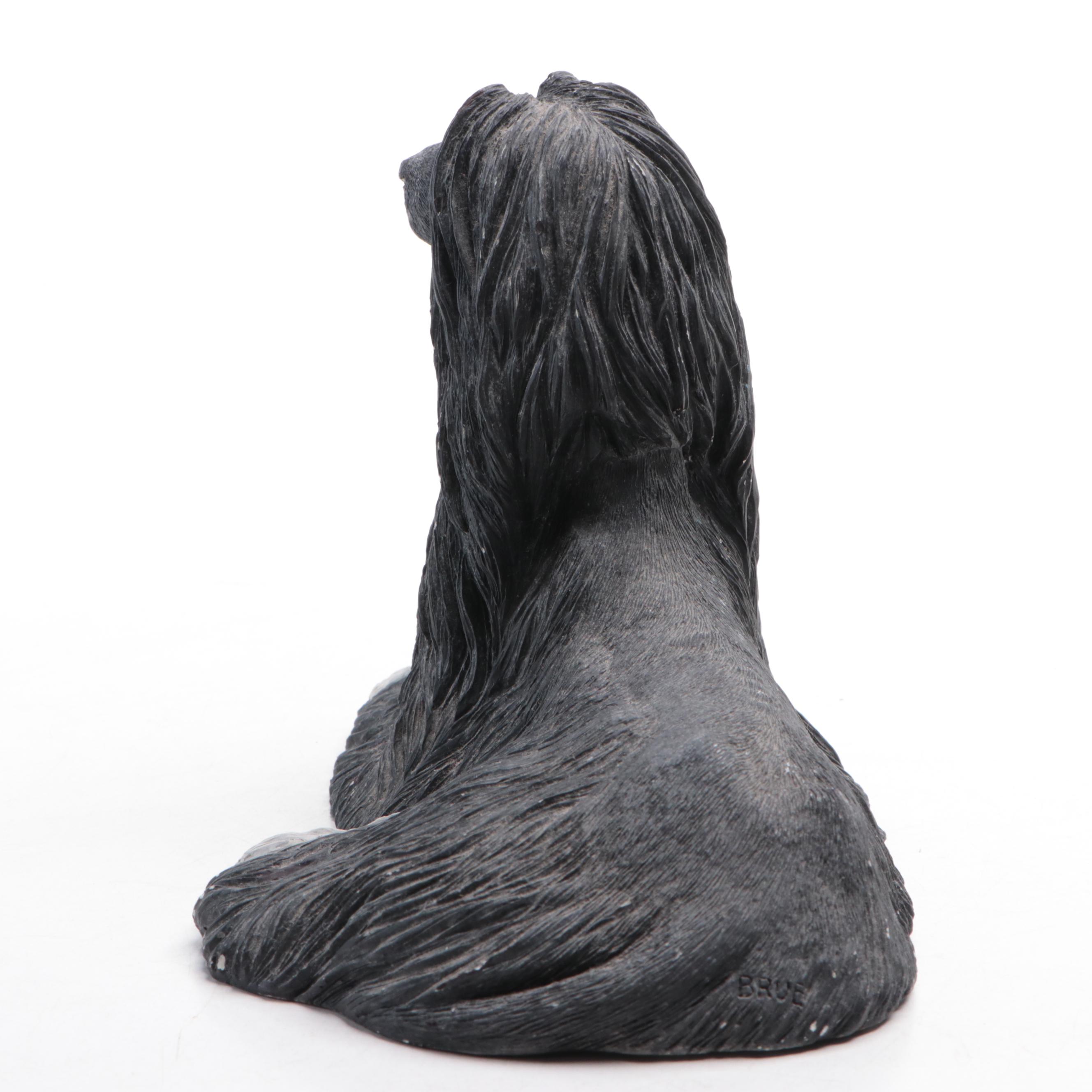 Sandra Brue for Sandicast "Afghan" Resin Dog Figurine, Late 20th Century