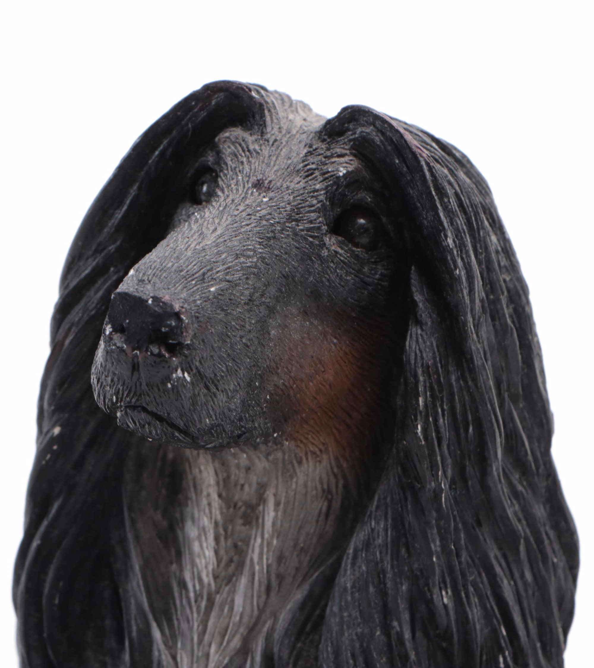 Sandra Brue for Sandicast "Afghan" Resin Dog Figurine, Late 20th Century