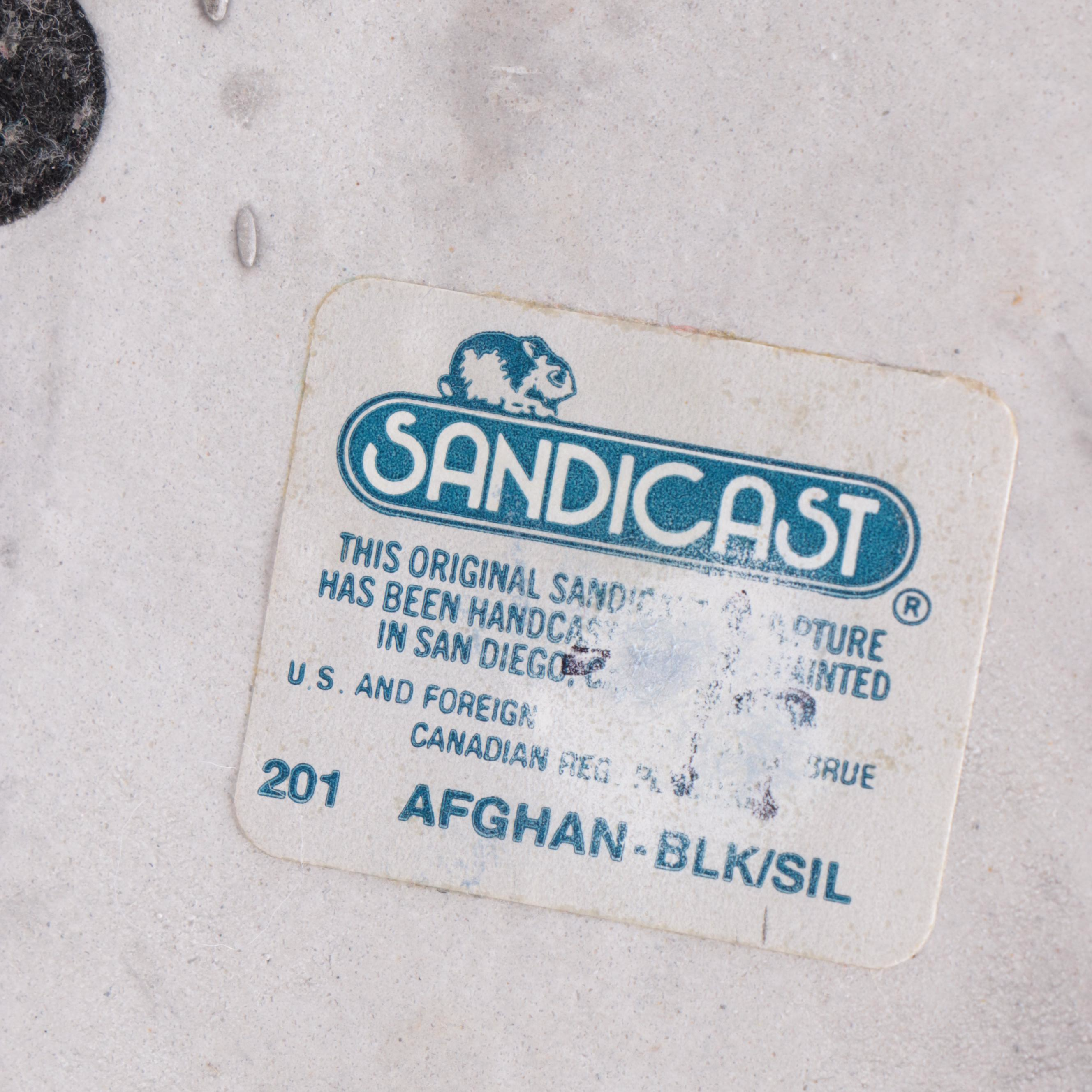 Sandra Brue for Sandicast "Afghan" Resin Dog Figurine, Late 20th Century