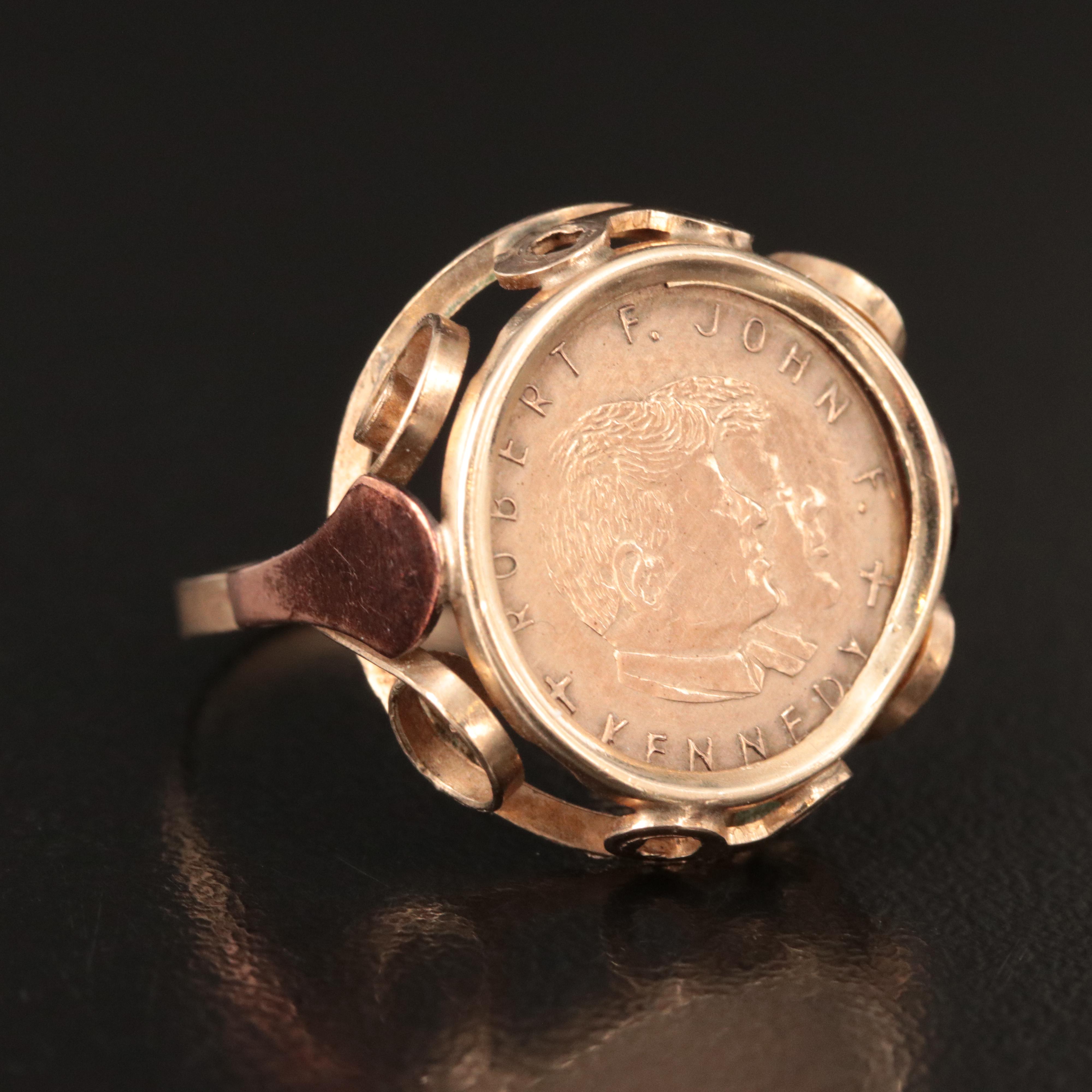 Vintage 8K Two-Tone Ring with 1960s Gold Robert F. and John