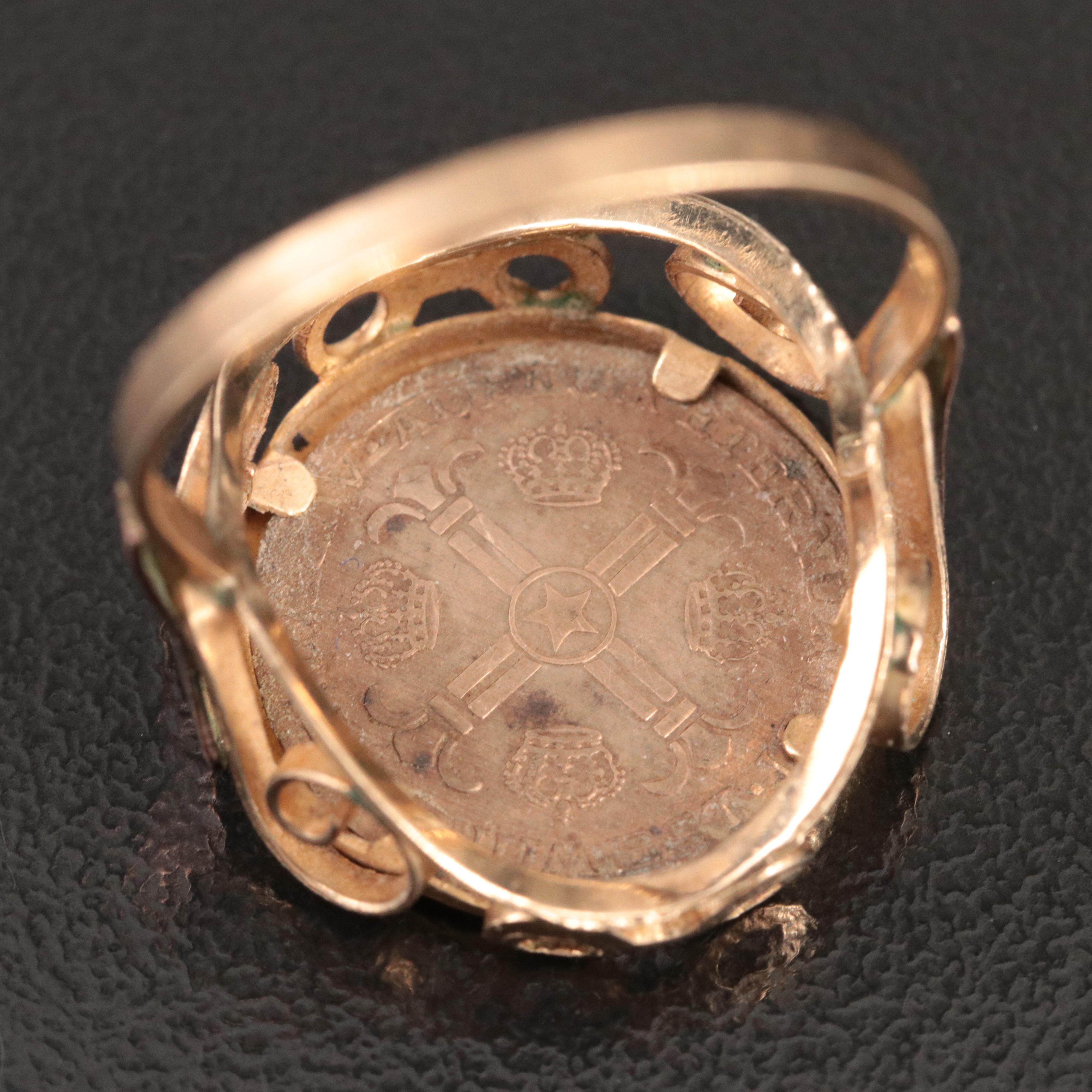 Vintage 8K Two-Tone Ring with 1960s Gold Robert F. and John F. Kennedy Token