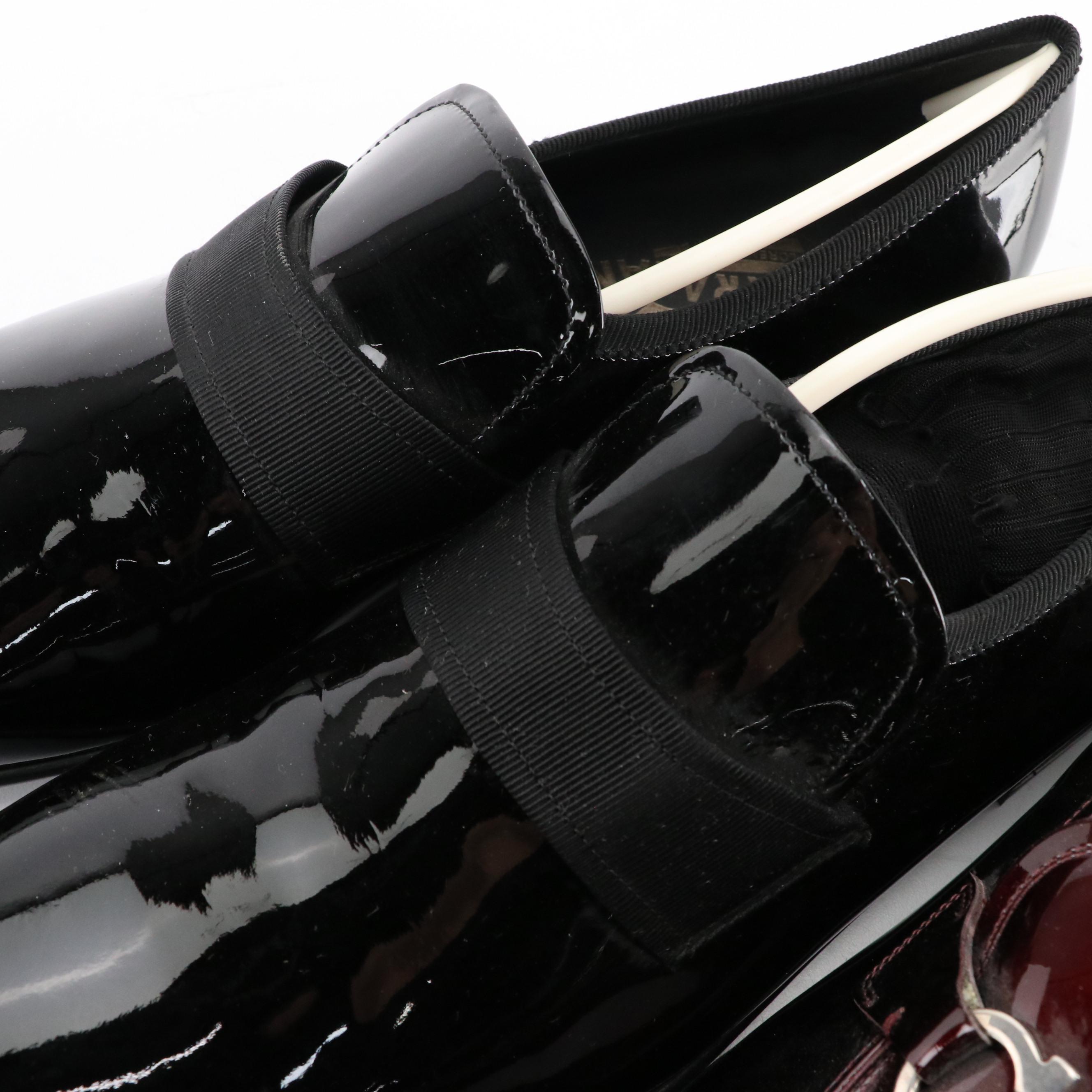 Men's Salvatore Ferragamo Patent Leather Gancini Loafers and Formal Dress Shoes