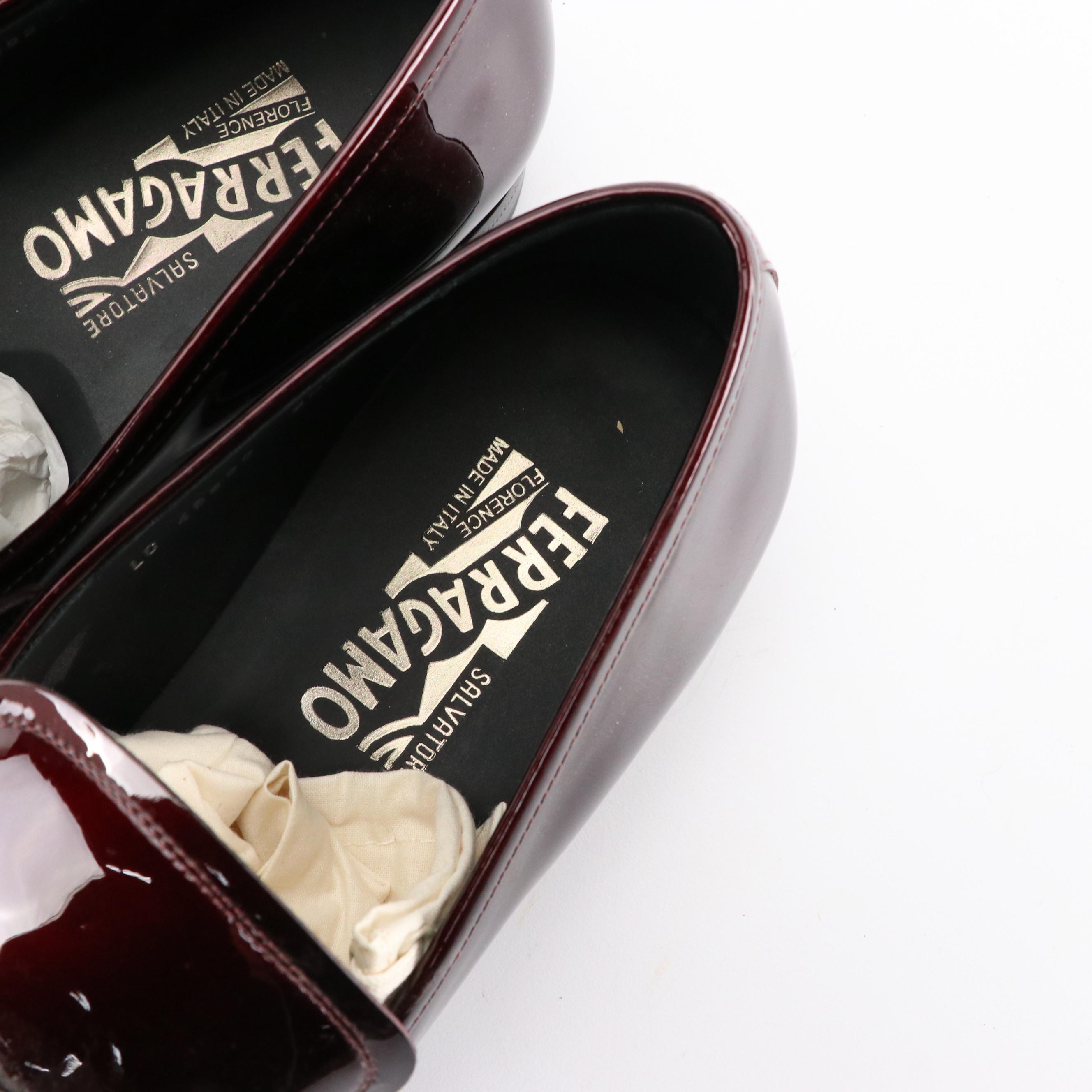 Men's Salvatore Ferragamo Patent Leather Gancini Loafers and Formal Dress Shoes