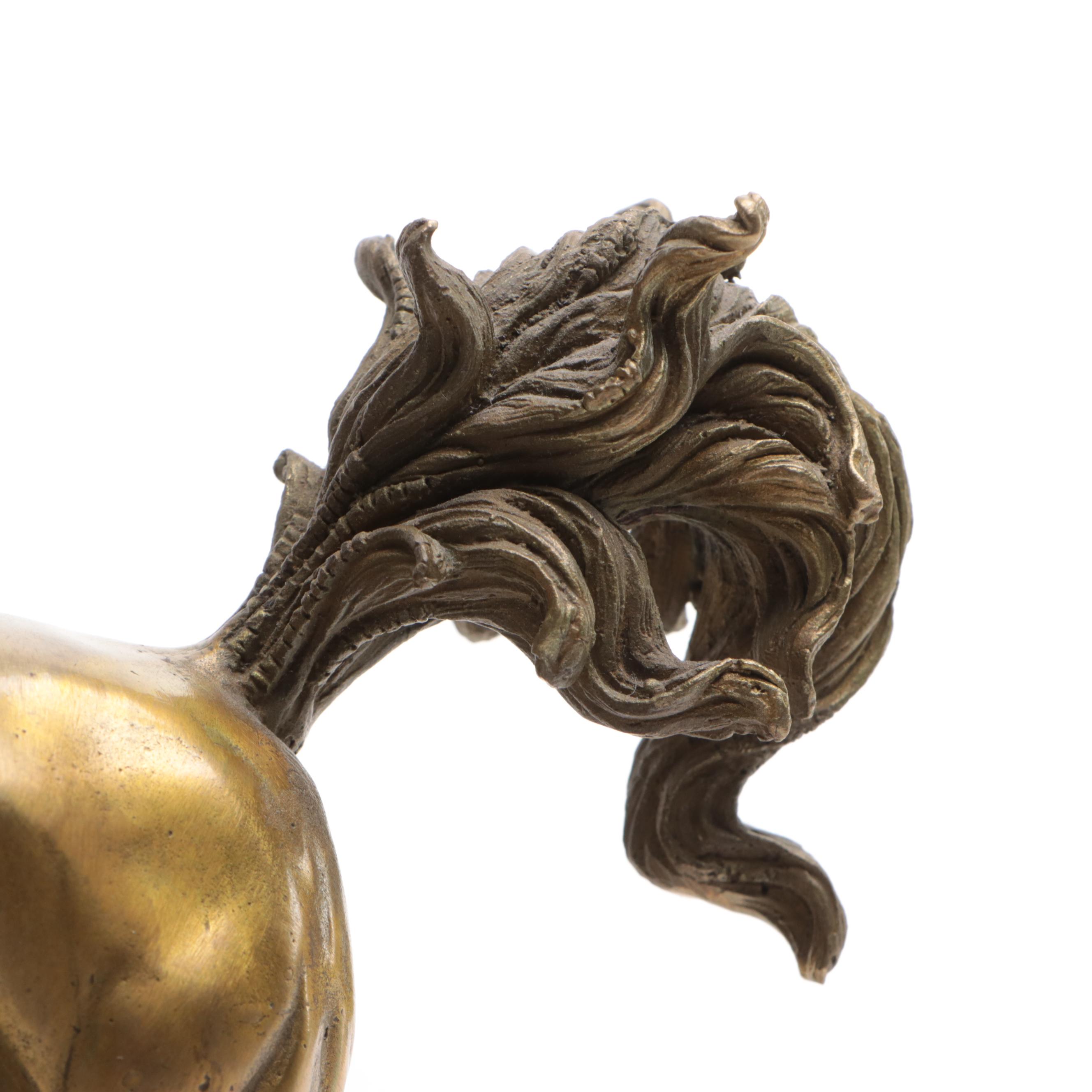 Brass Sculpture of Centaur With Sword and Shield