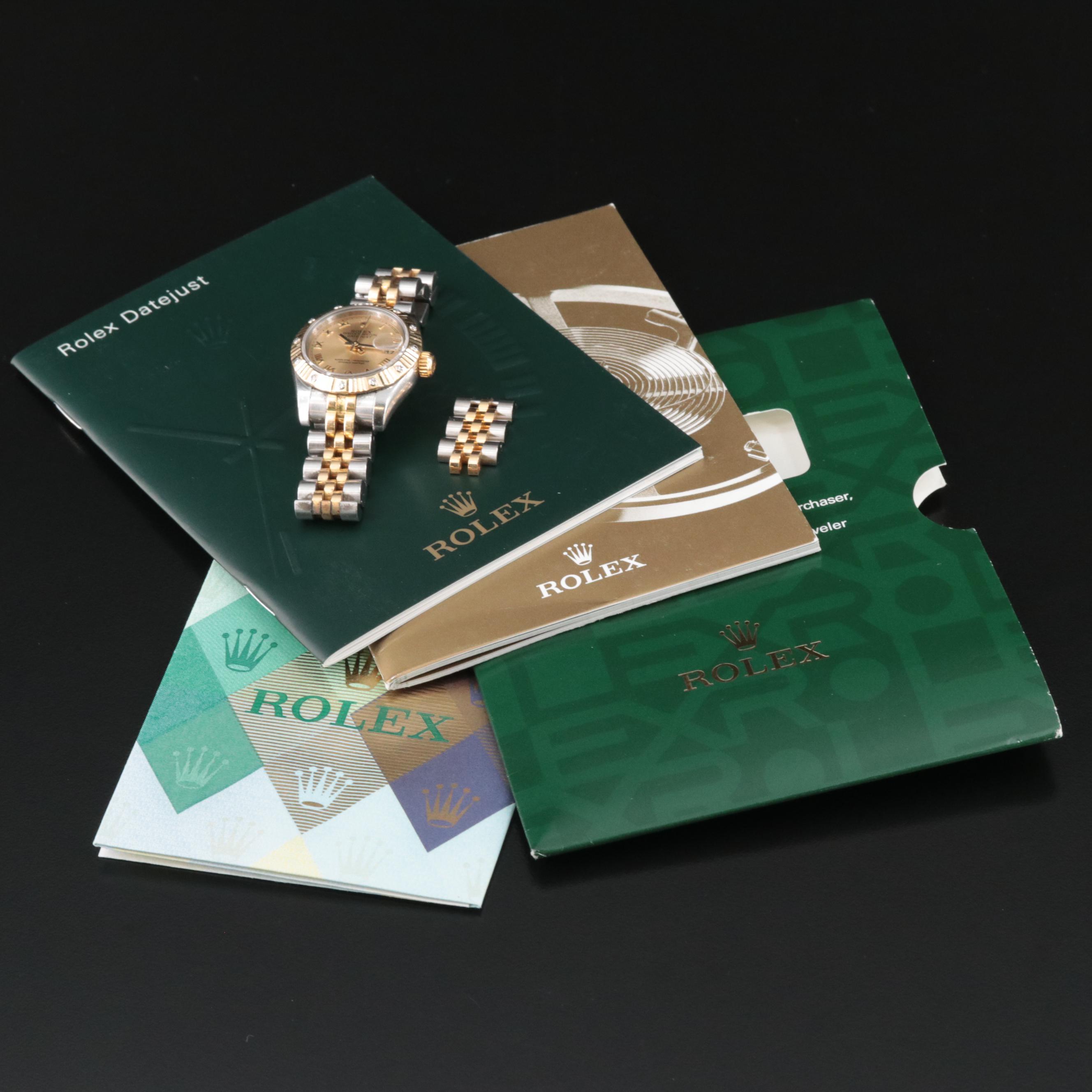 2005 Rolex Datejust Factory Fluted Diamond Bezel Watch