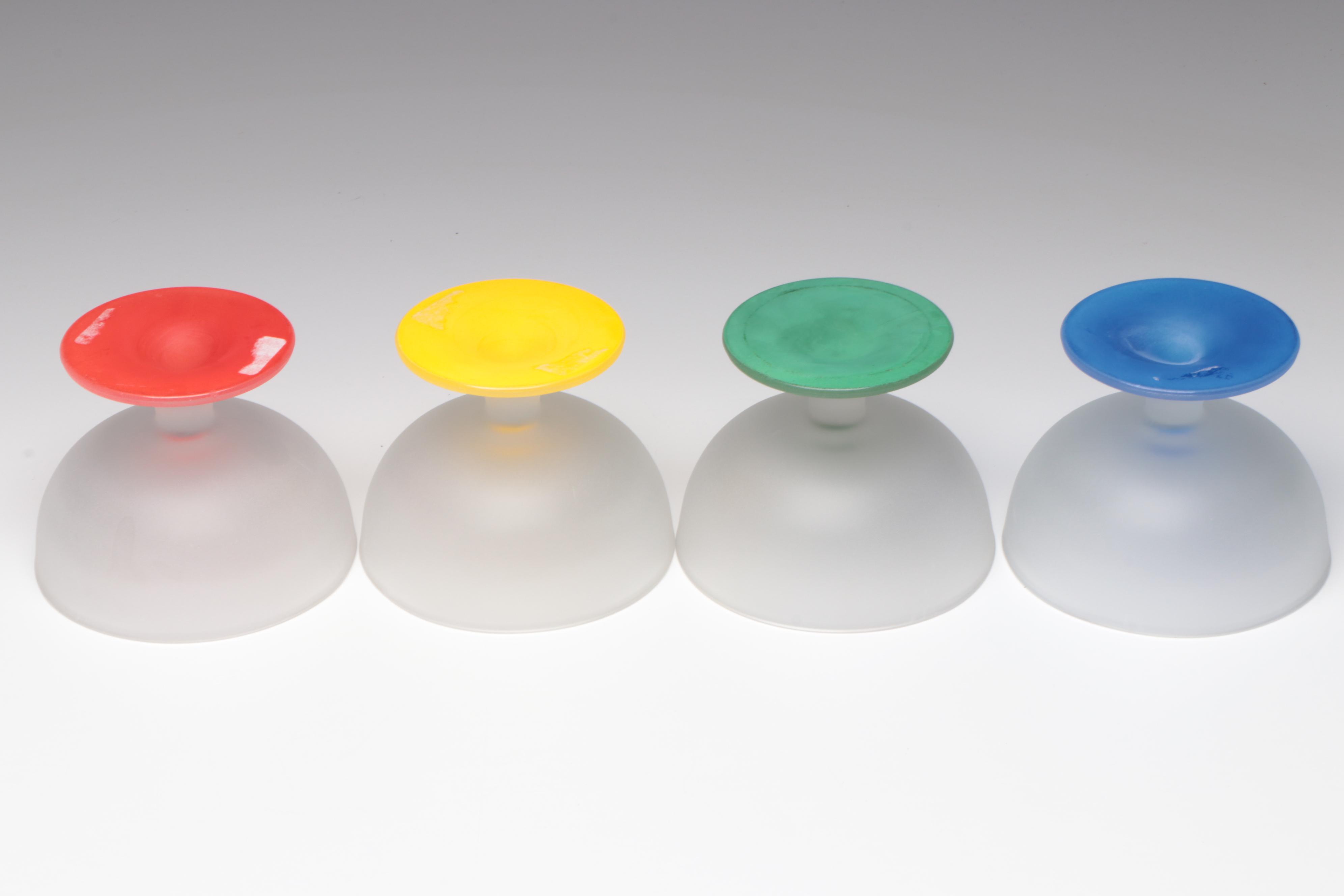 Frosted Glass Dessert Bowls with Other Tableware and Décor