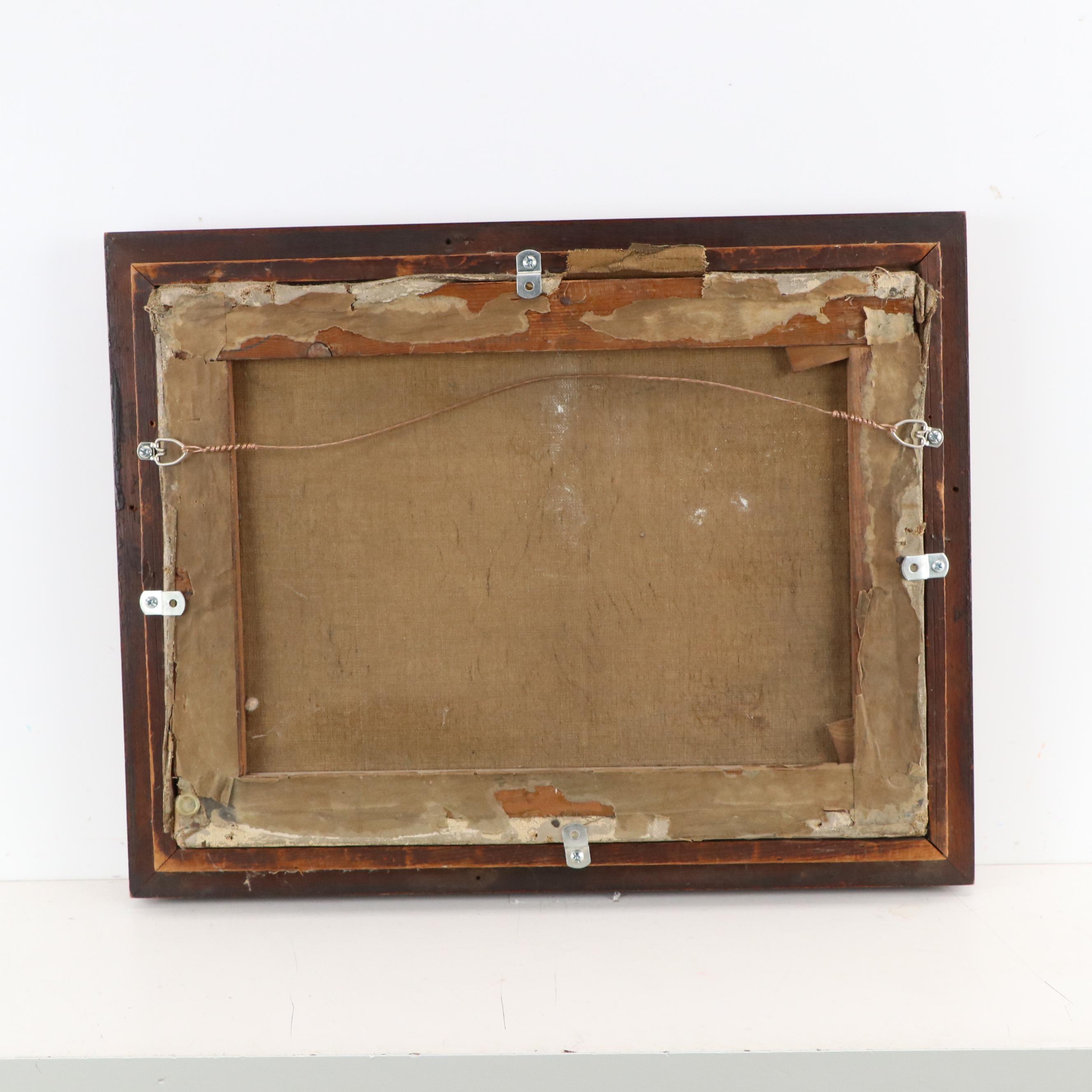 Ada Stone River Landscape Oil Painting, Late 19th Century