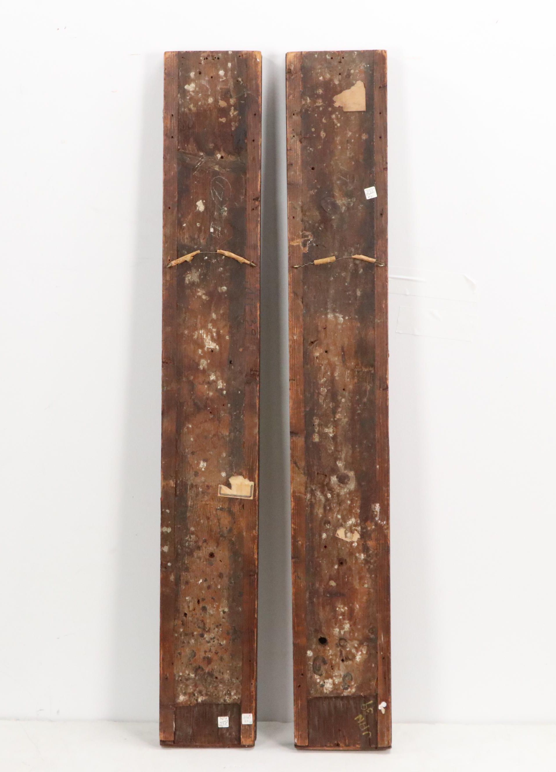 Italian Gothic Pilastrinos in Gilt Tempera Depicting Saints