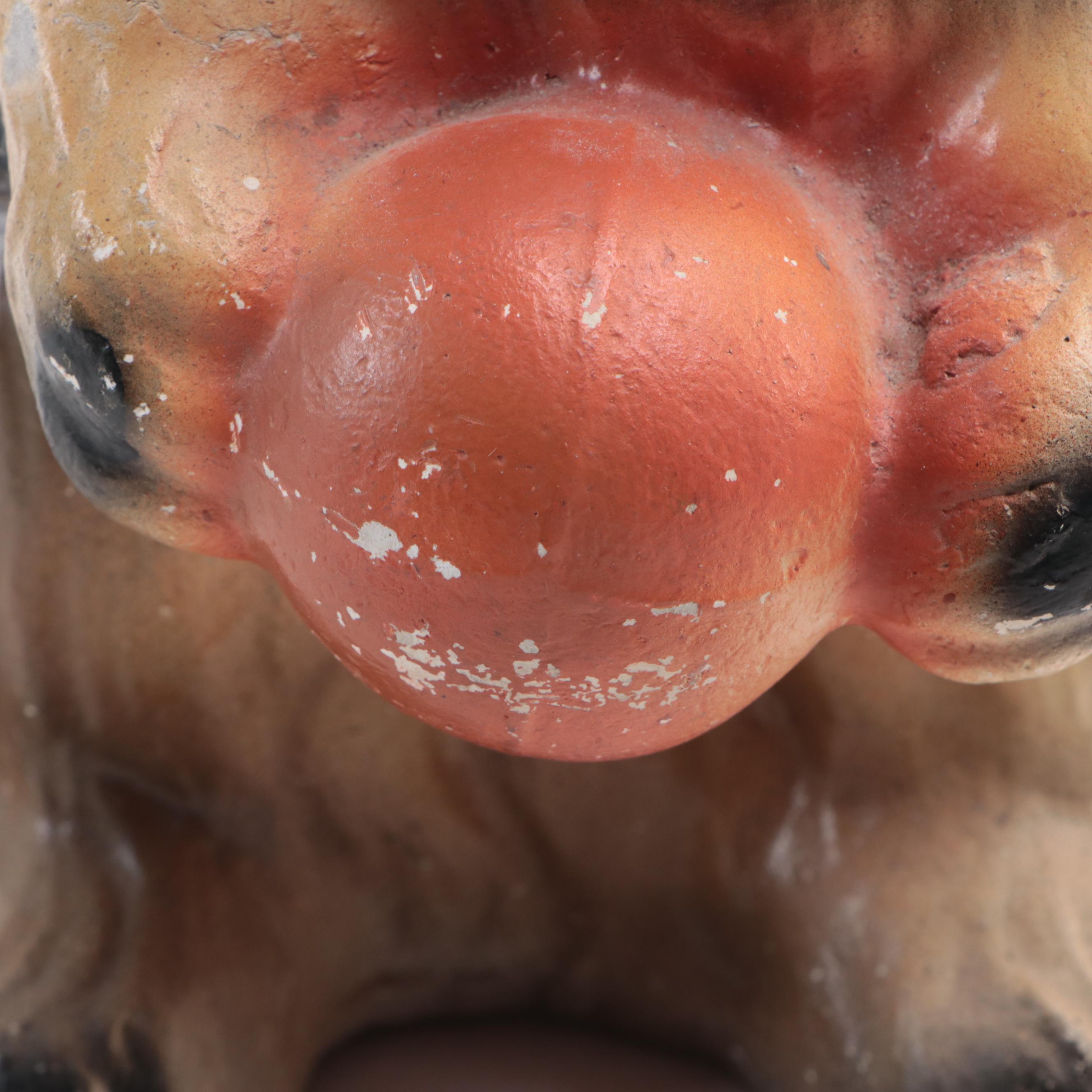 Chalkware Carnival Prize Cat Figurine and Elephant Bank, Early 20th Century