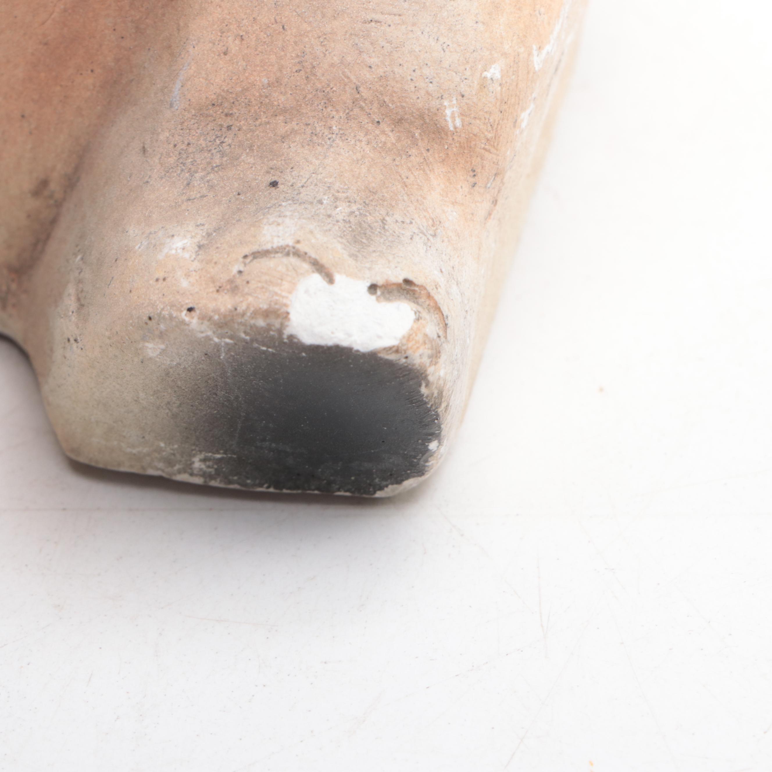 Chalkware Carnival Prize Cat Figurine and Elephant Bank, Early 20th Century