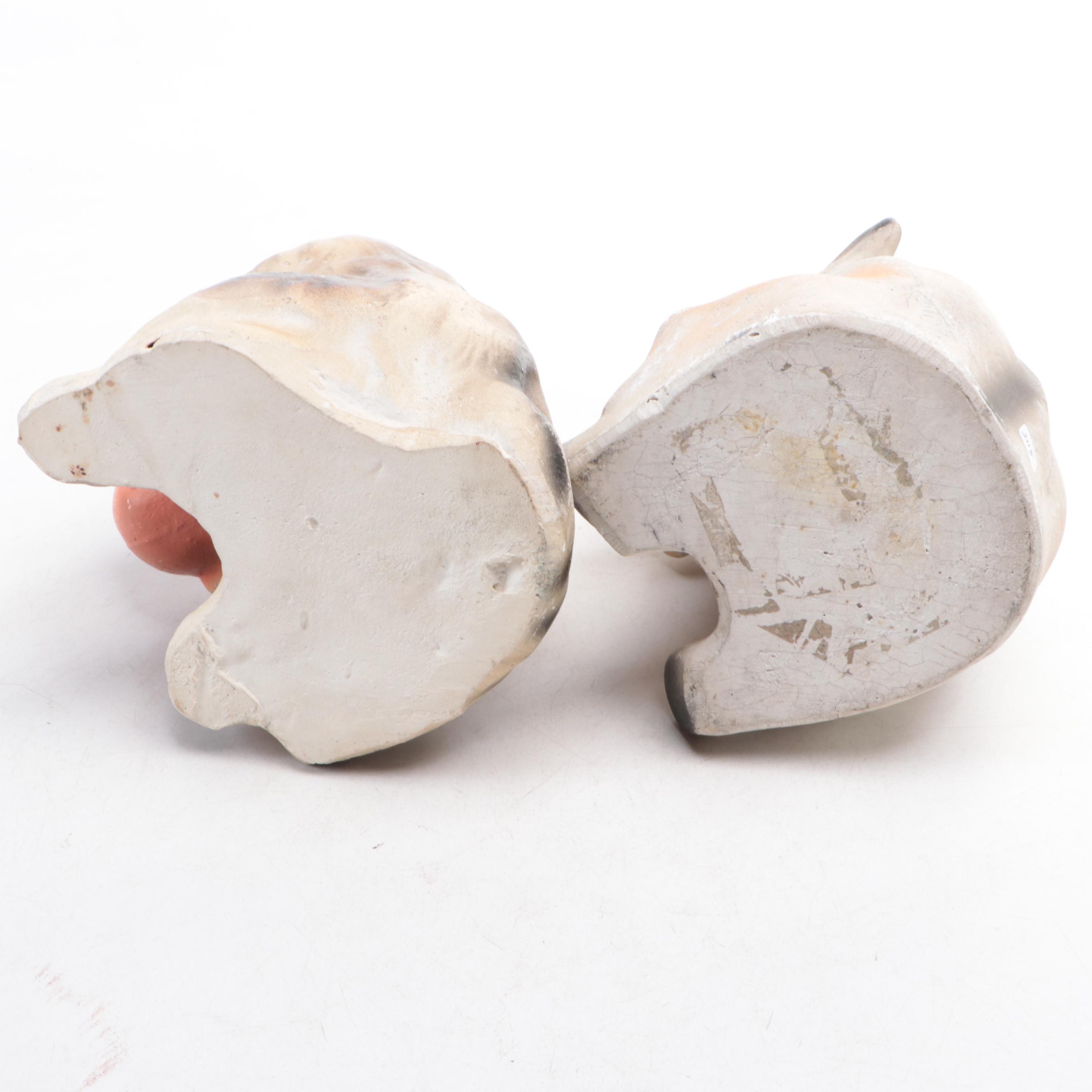 Chalkware Carnival Prize Cat Figurine and Elephant Bank, Early 20th Century